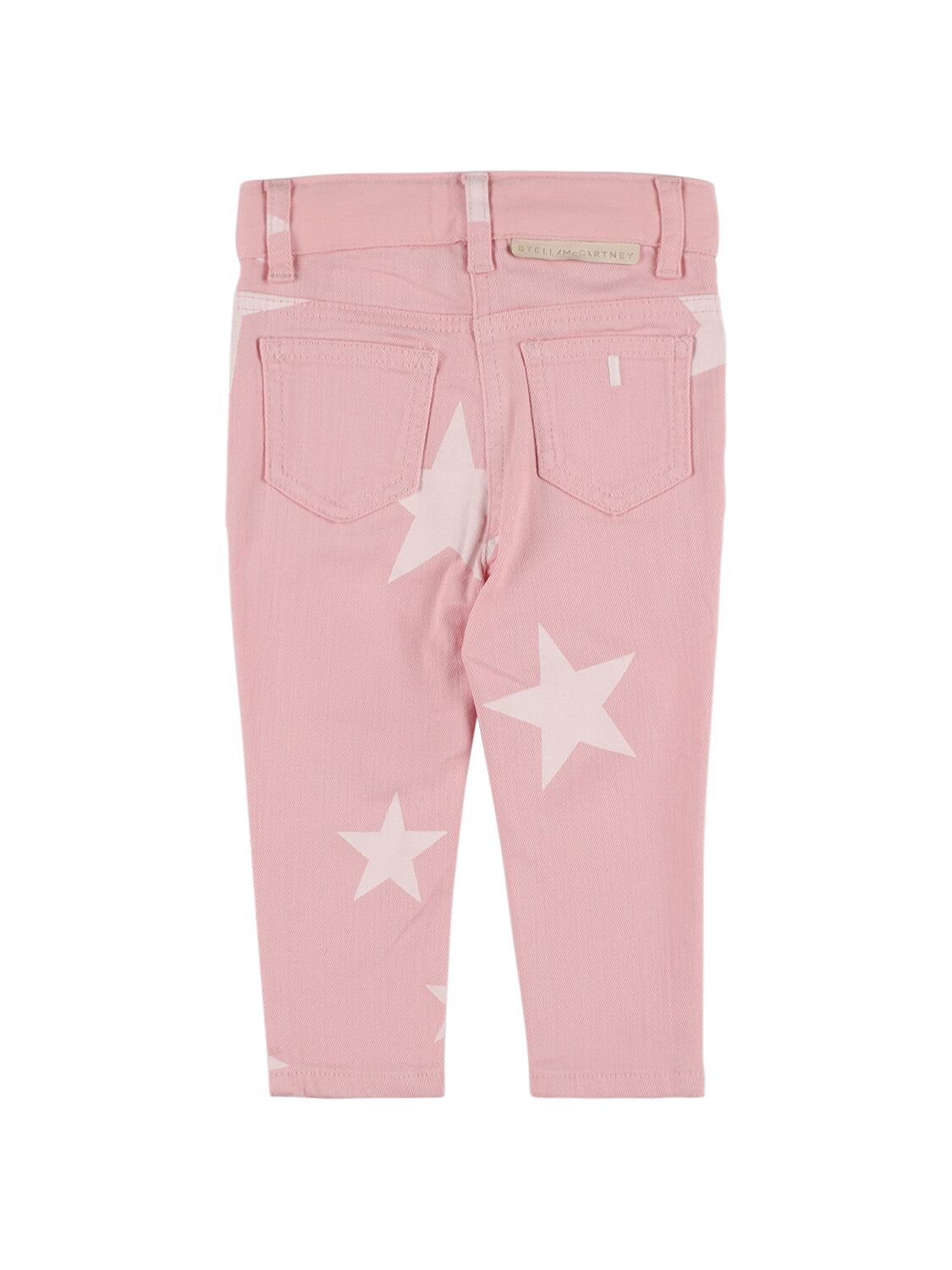 Shop Stella Mccartney Star Print Organic Cotton Blend Jeans In Pink,white