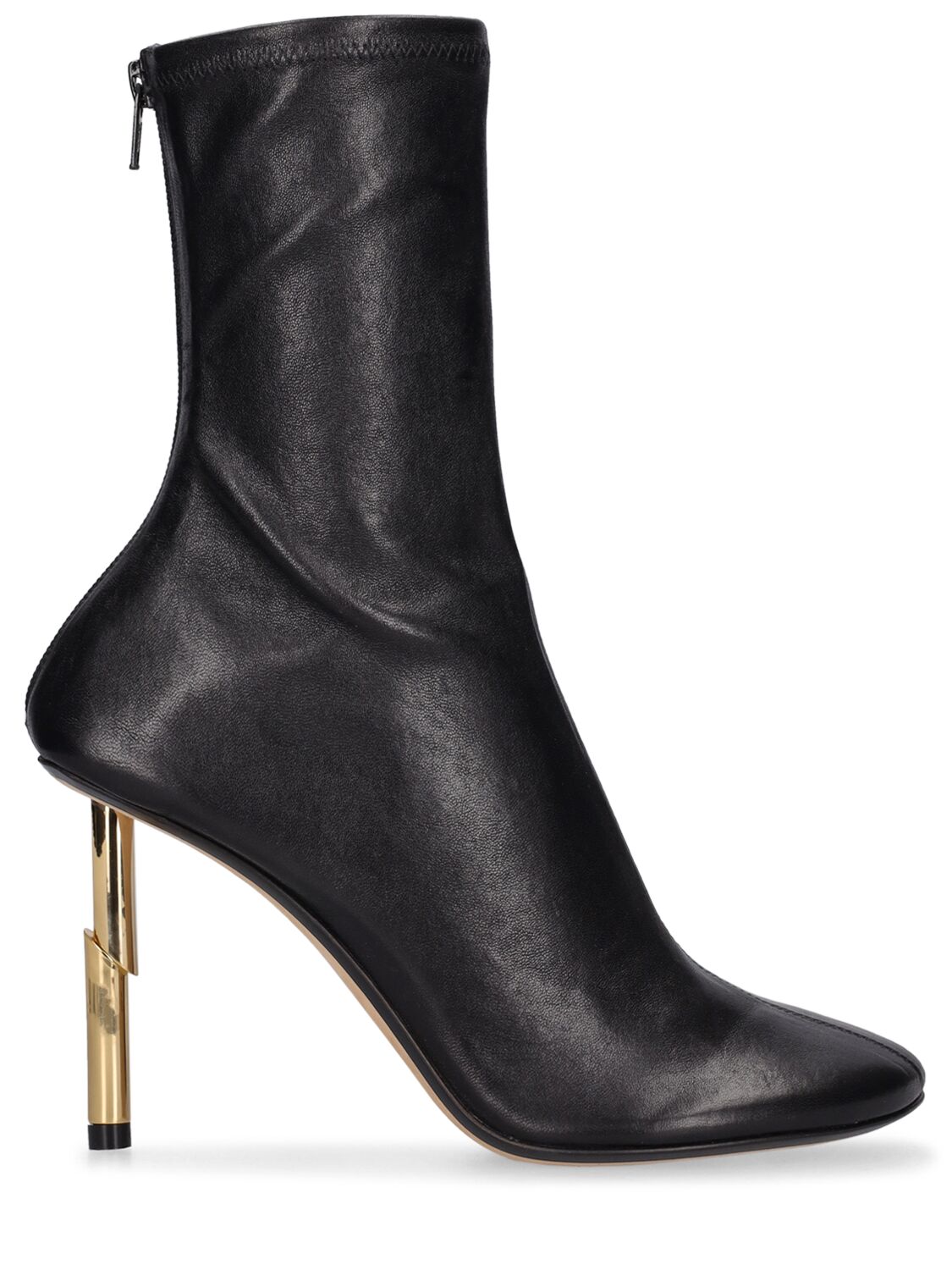 Lanvin 95mm Sequence Stretch Leather Boots In Black