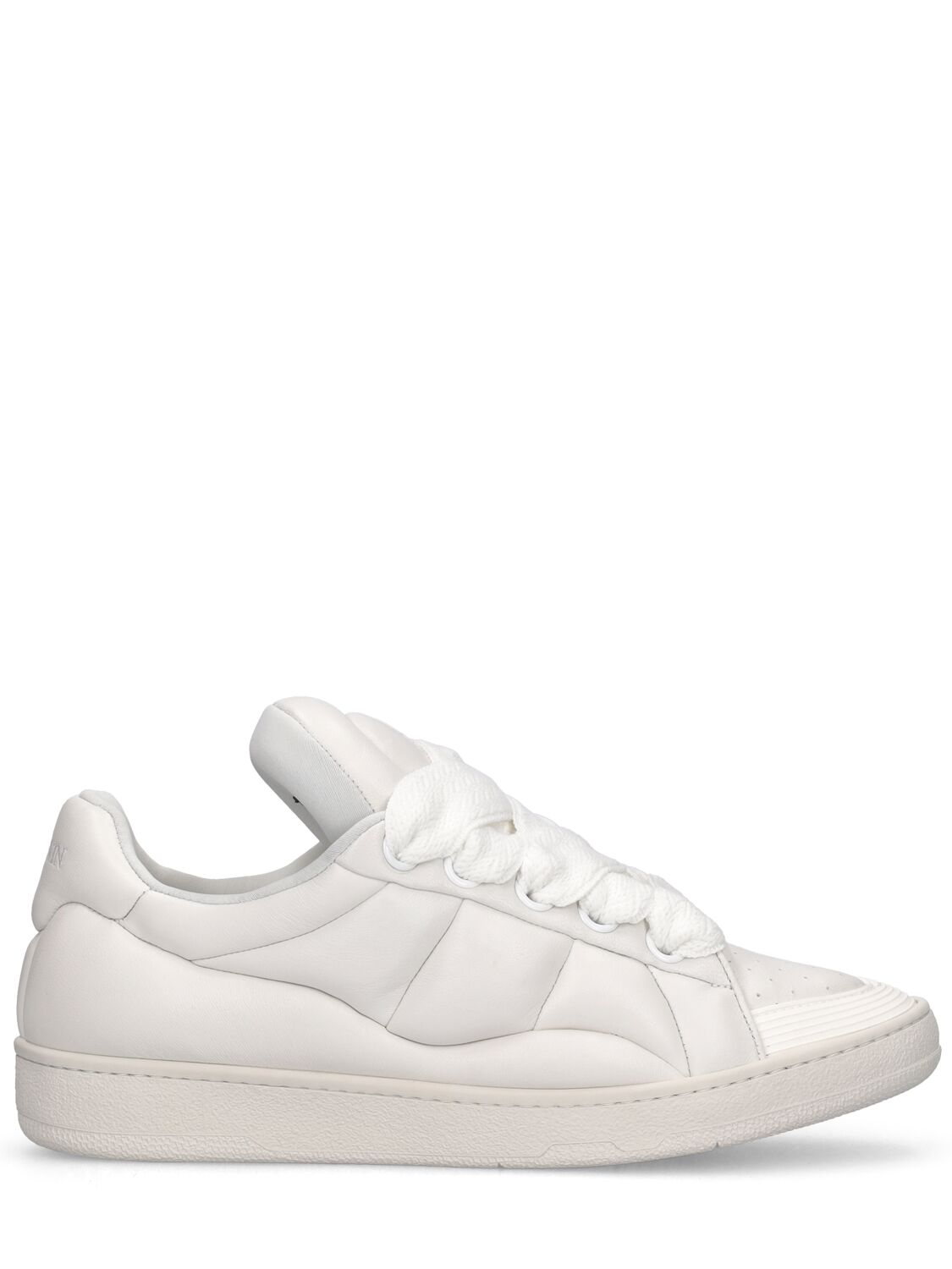 Shop Lanvin Xl Curb Leather Low Top Sneakers In White