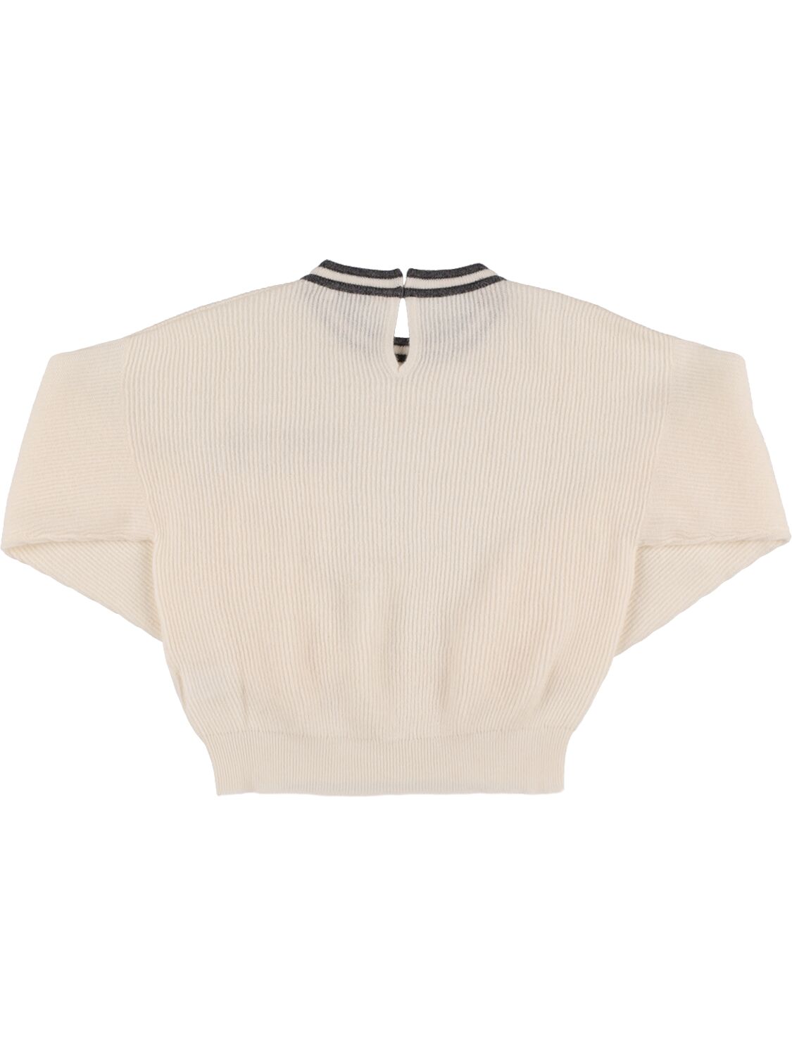 Shop Brunello Cucinelli Ribbed Alpaca & Cotton Sweater In Weiss