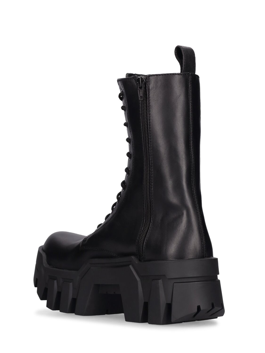 Shop Balenciaga 80mm Bulldozer Leather Lace-up Boots In Black