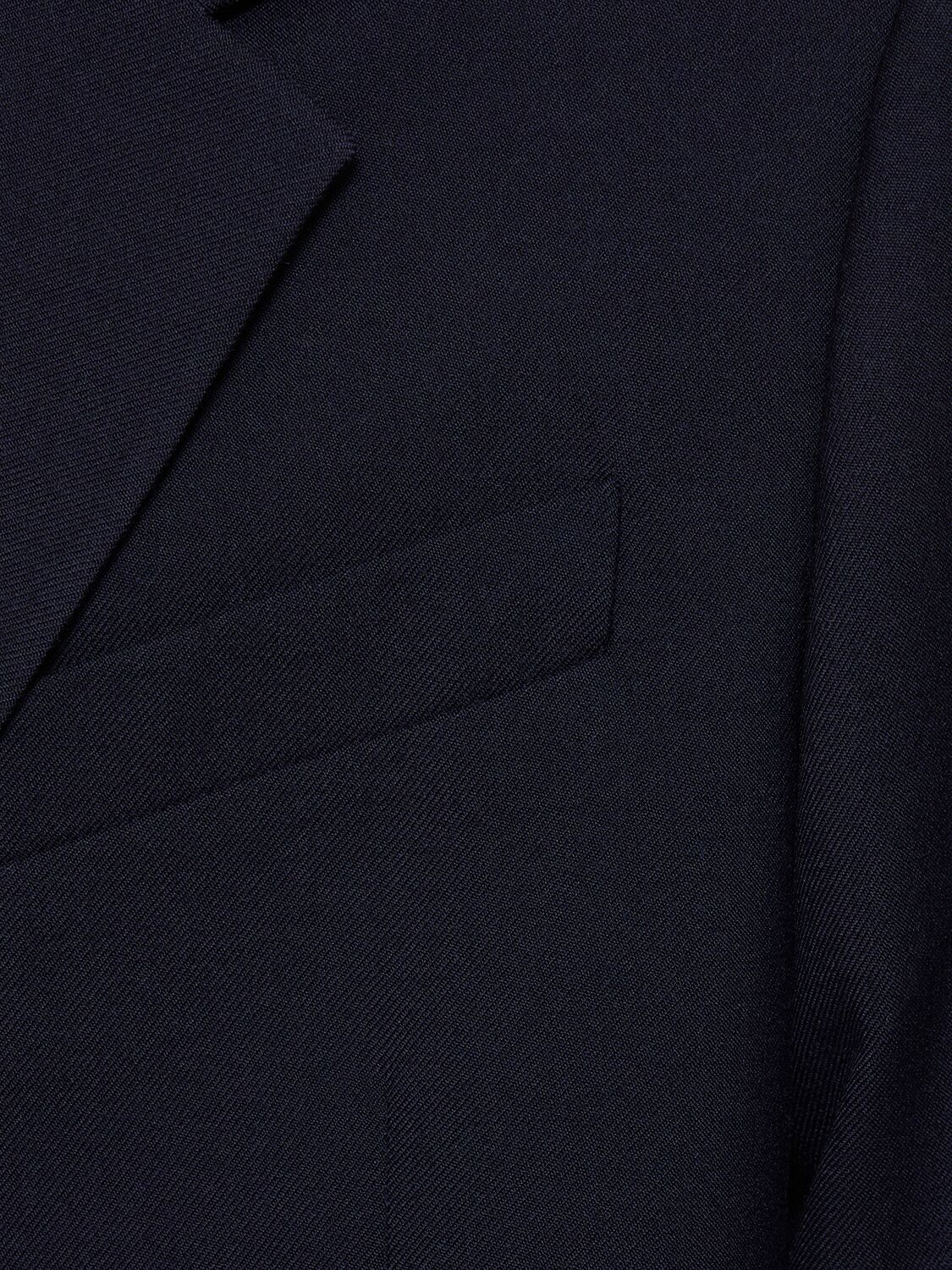 Shop Ami Alexandre Mattiussi Oversize Single Breast Wool Blazer In Midnight Blue