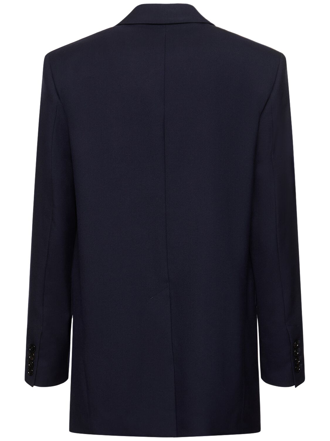 Shop Ami Alexandre Mattiussi Oversize Single Breast Wool Blazer In Midnight Blue