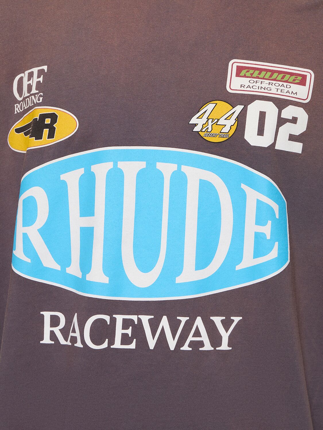 Shop Rhude Raceway Printed T-shirt In Grey