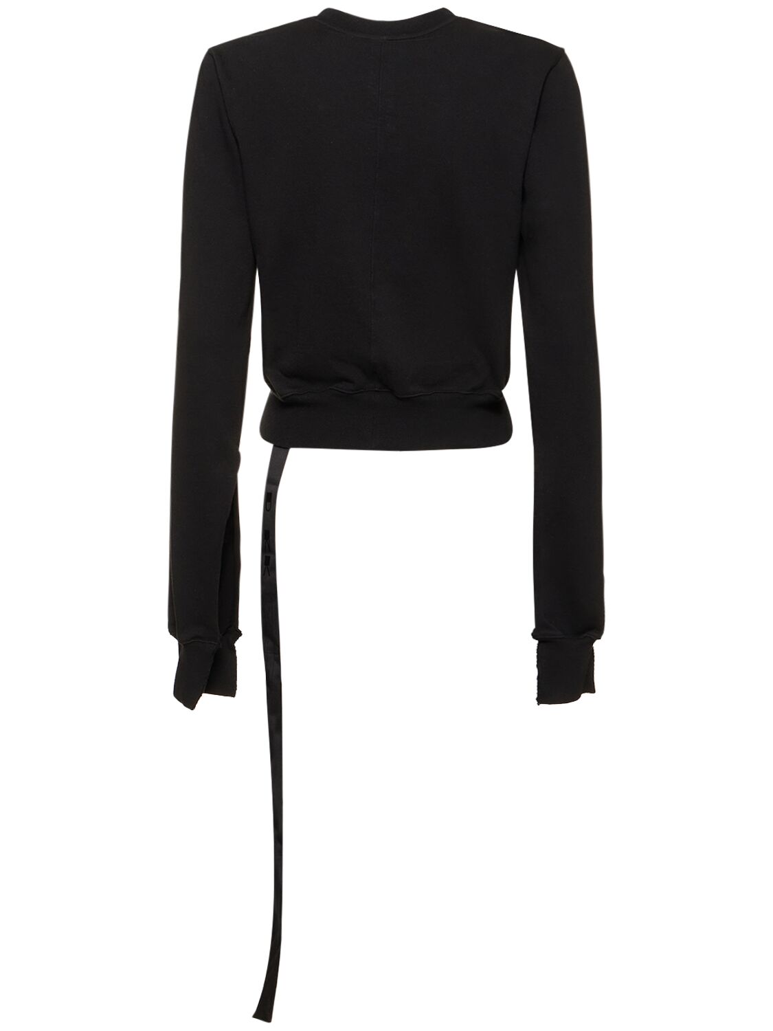 Shop Rick Owens Cotton Jersey Cropped Sweatshirt In Black