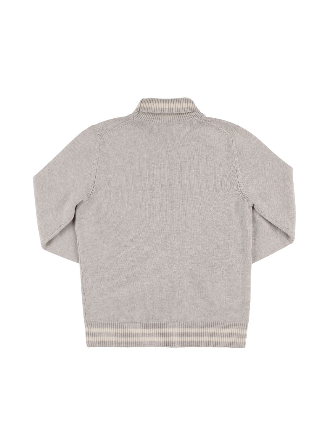 Shop Brunello Cucinelli Cashmere Cable Knit Turtleneck Sweater In Grey,white