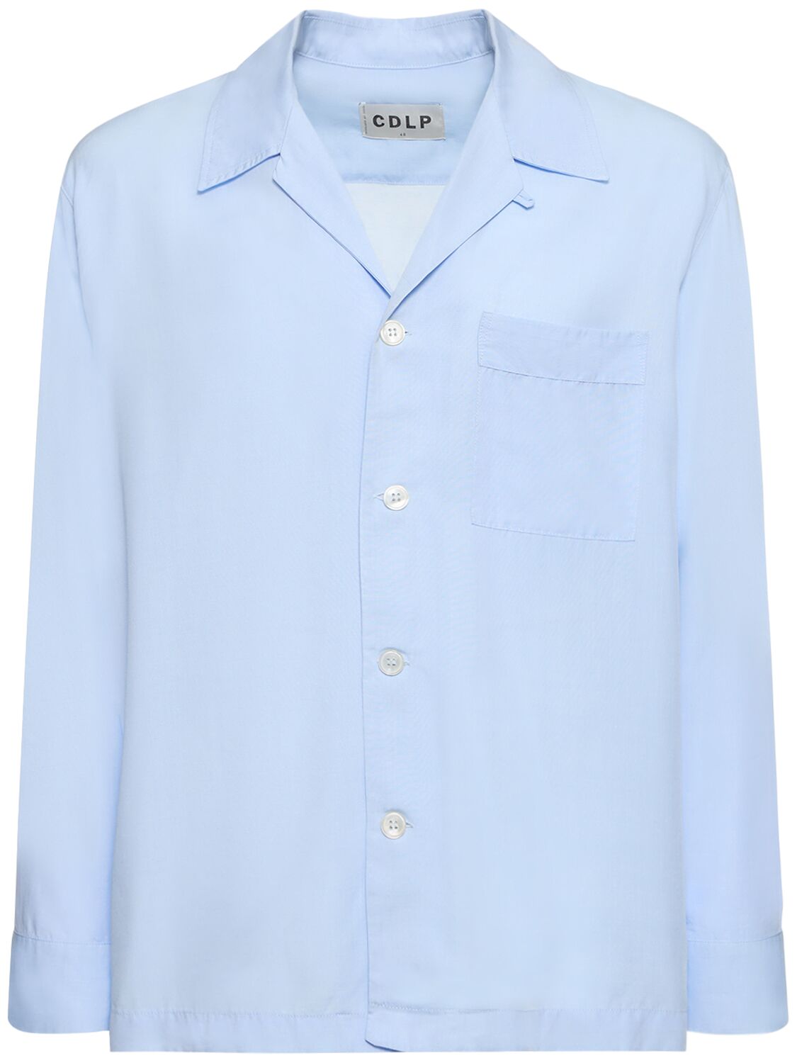 Cdlp Mens Sky Blue Camp-collar Relaxed-fit Woven Pyjama Shirt