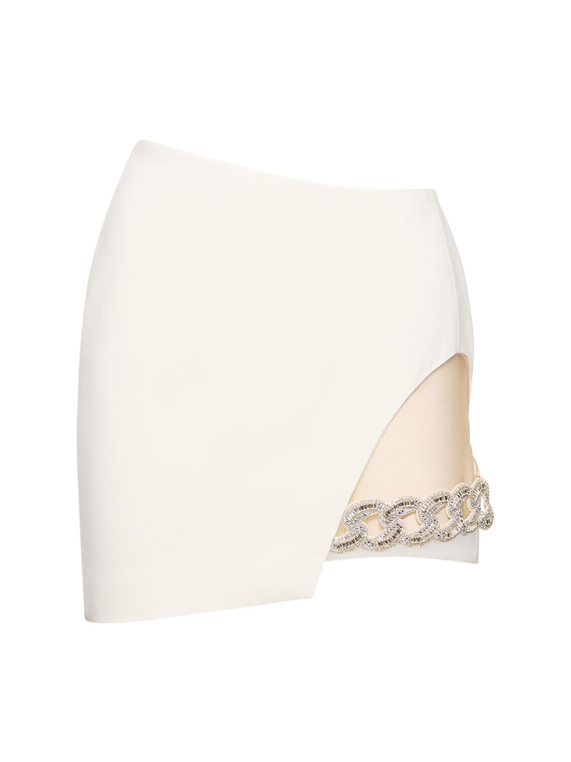 Shop David Koma Cady Asymmetrical Mini Skirt W/chain In White