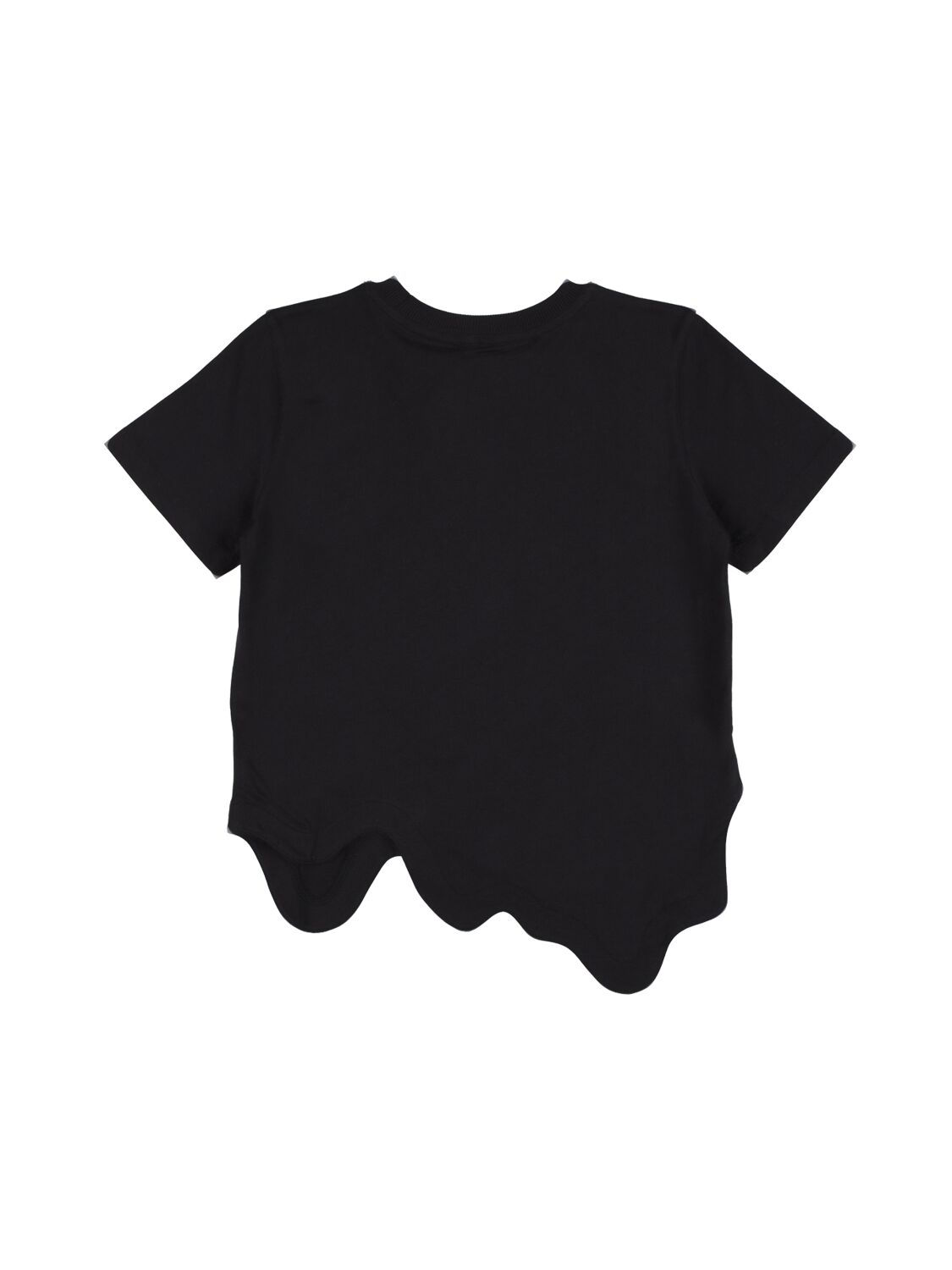 Shop Moschino Asymmetric Cotton Jersey T-shirt W/logo In Black
