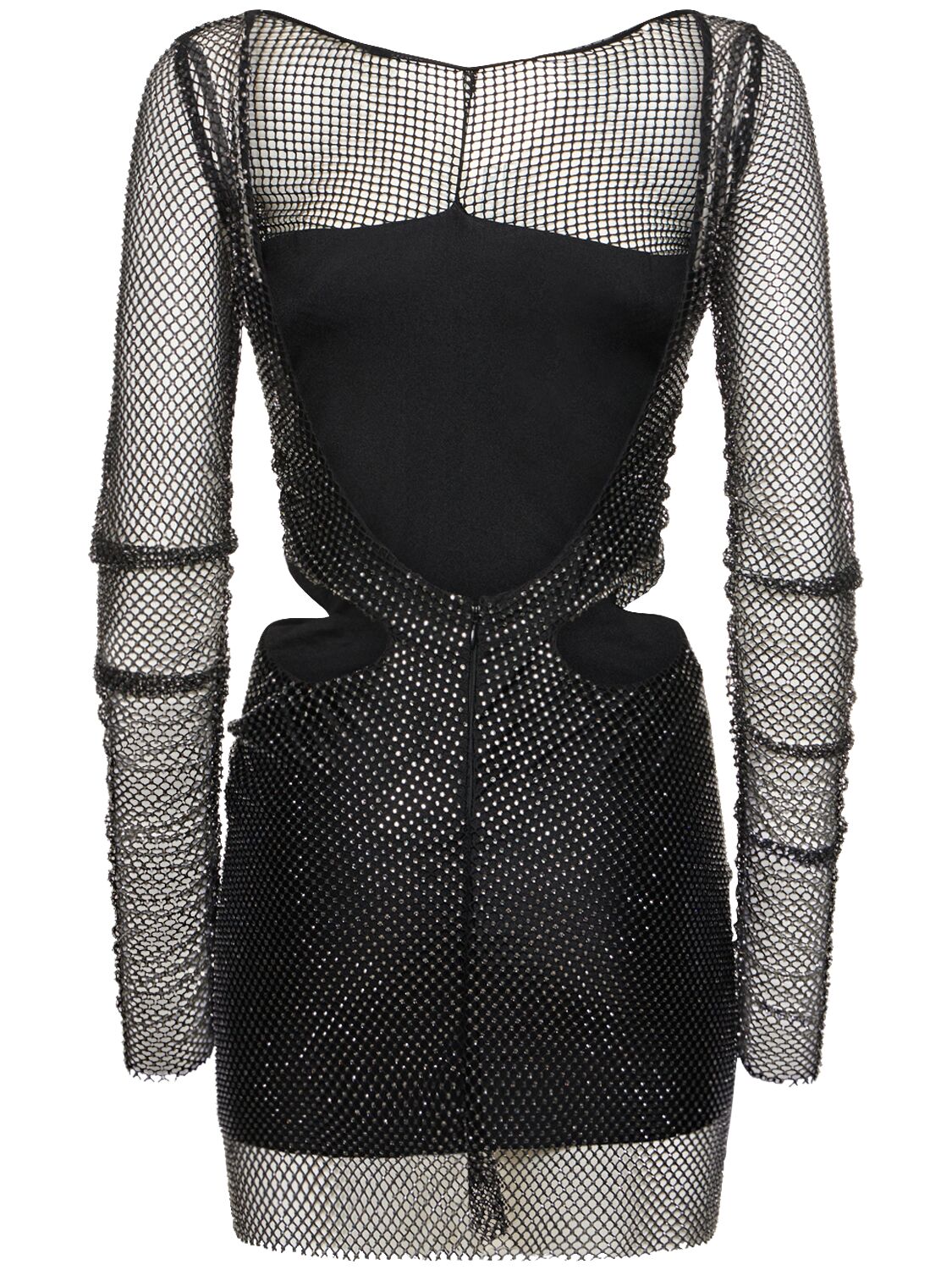 Shop Giuseppe Di Morabito Embroidered Mesh Mini Dress In Black