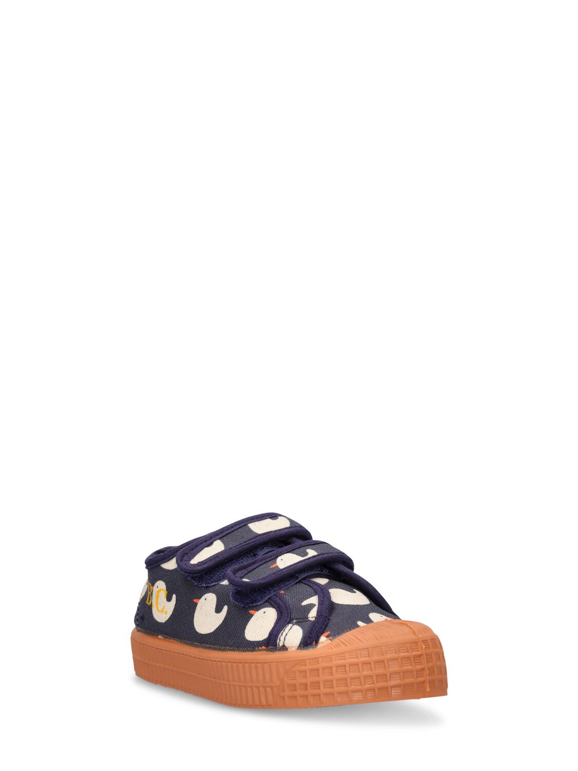 Shop Bobo Choses Printed Cotton Strap Sneakers In Navy
