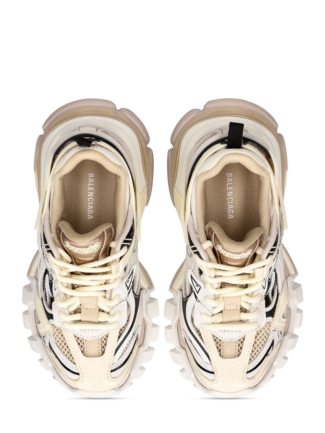 Shop Balenciaga Track.2 Mesh & Nylon Lace-up Sneakers In Beige Mix