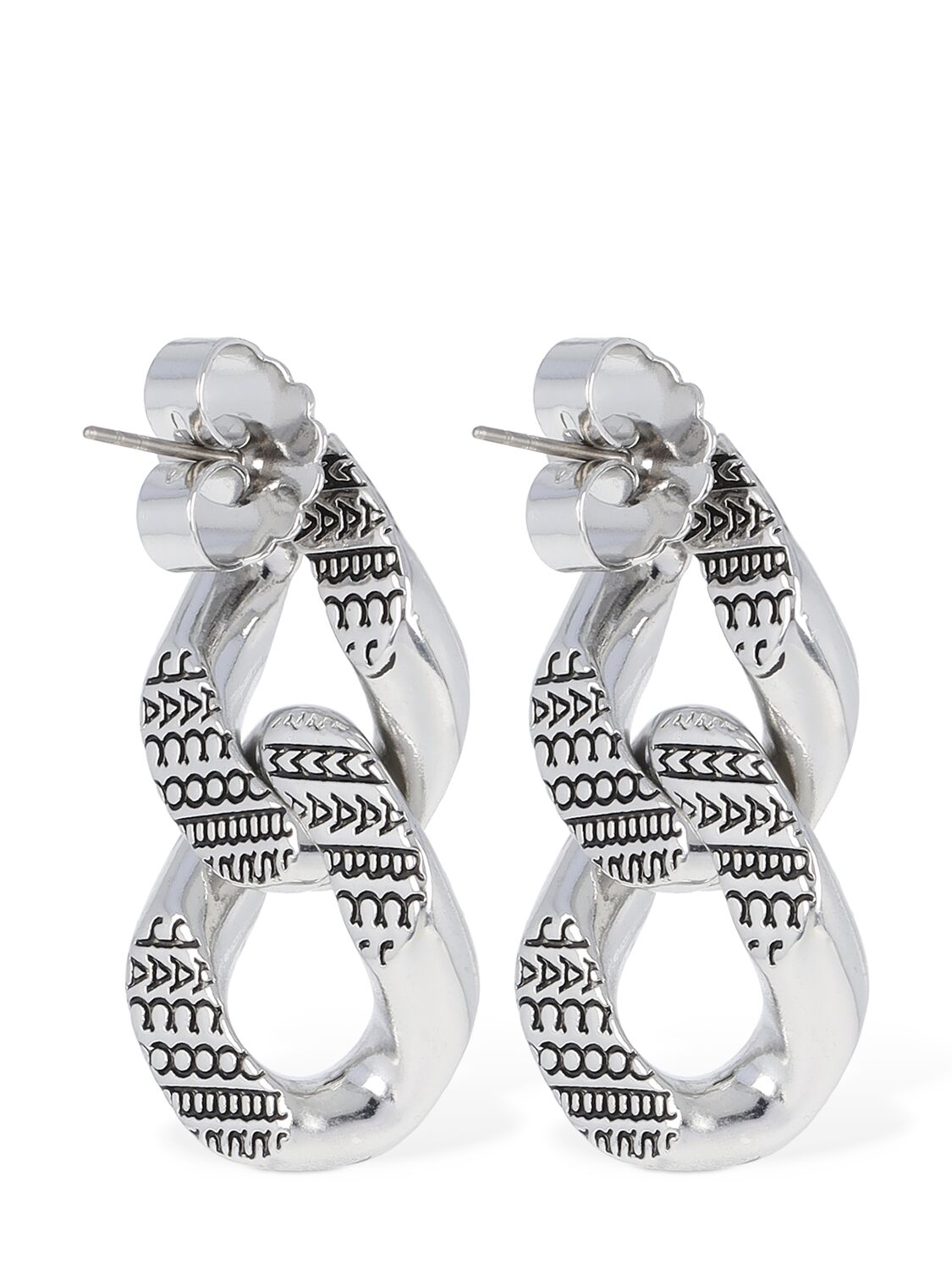 Shop Marc Jacobs Monogram Chain Link Earrings In Silver