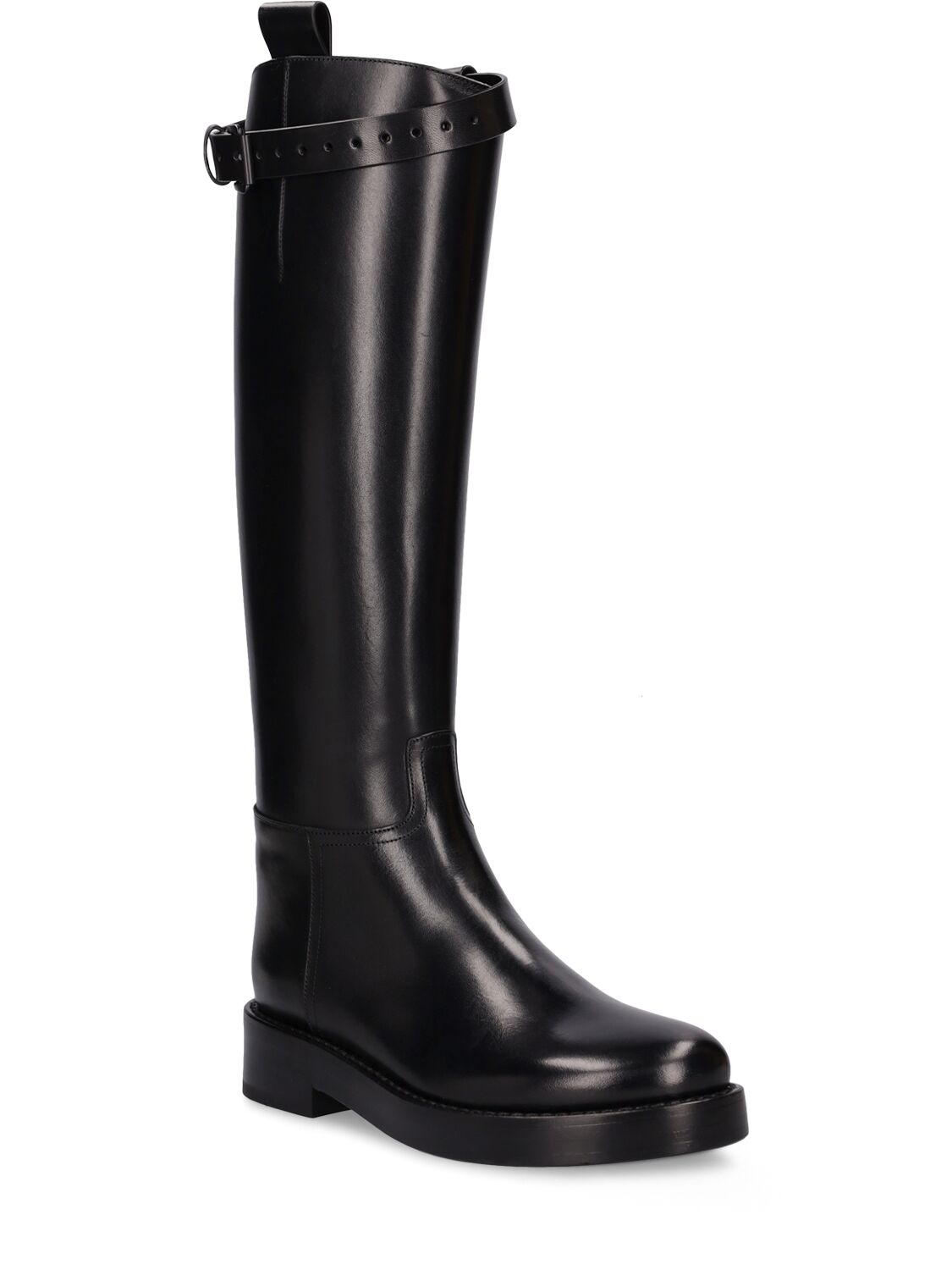 Shop Ann Demeulemeester 40mm Dallas Leather Tall  Boots In Black