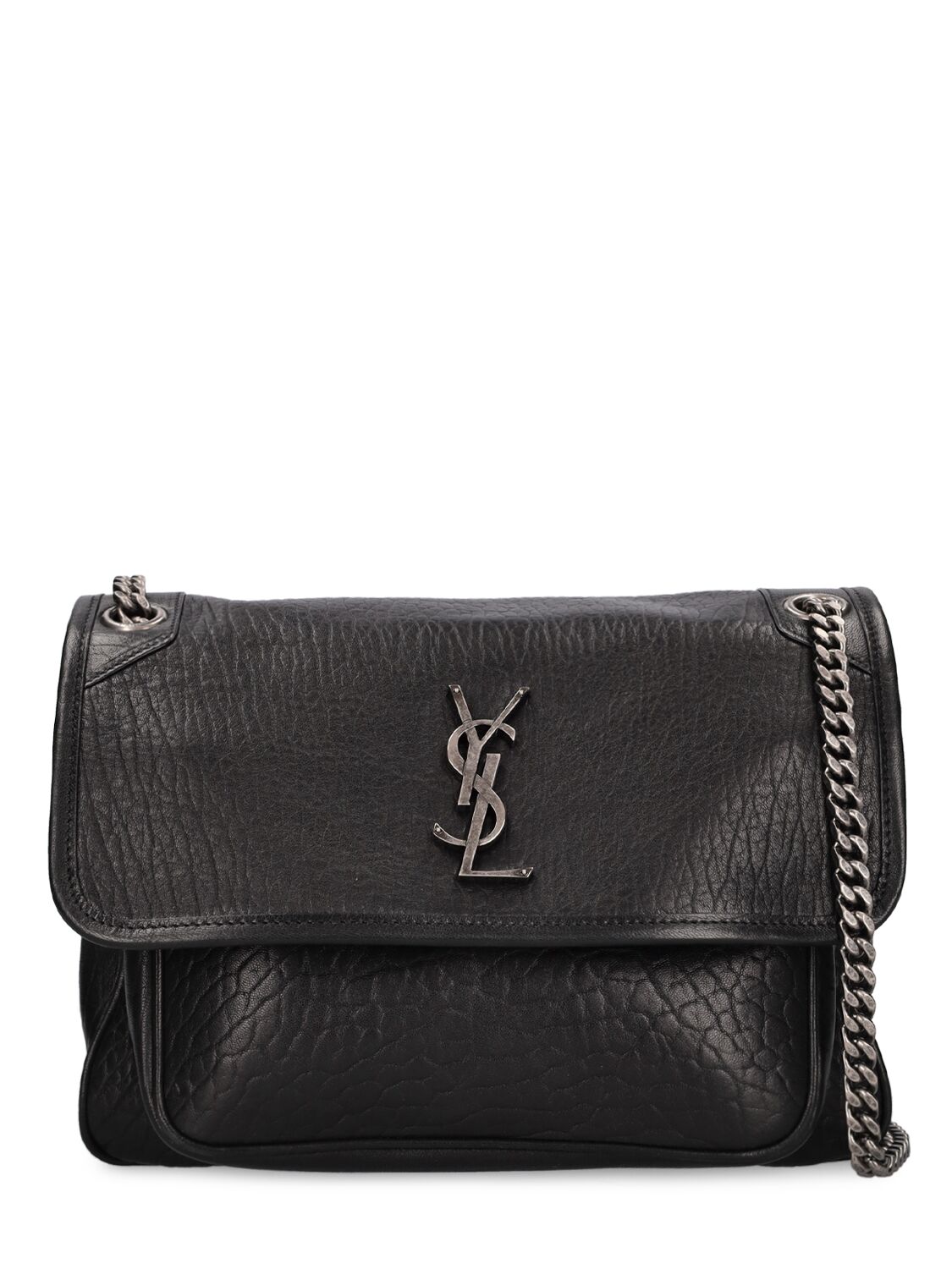 Image of Medium Niki Logo Leather Shoulder Bag