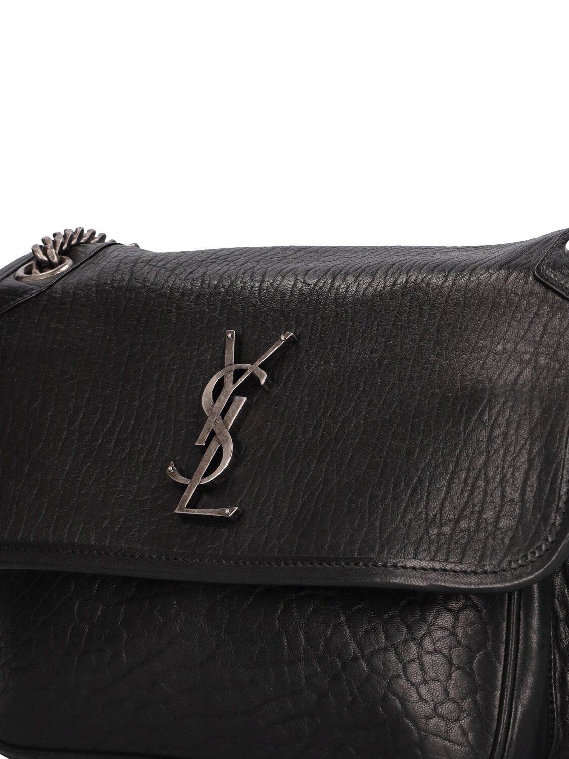 Shop Saint Laurent Medium Niki Grained Leather Shoulder Bag In Black