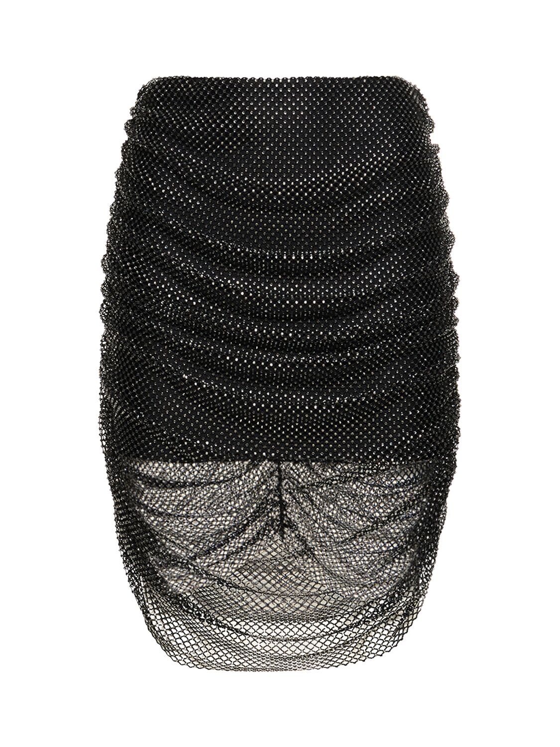 Giuseppe Di Morabito Embellished Embroidered Mesh Mini Skirt In Black