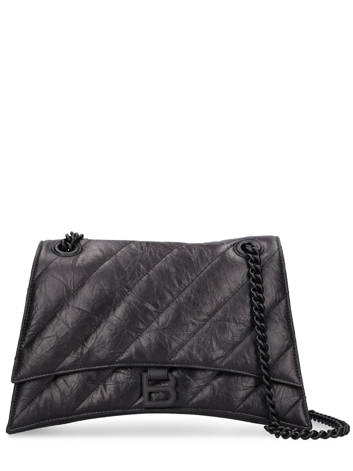 Balenciaga Medium Crush Quilted Leather Chain Bag In Black