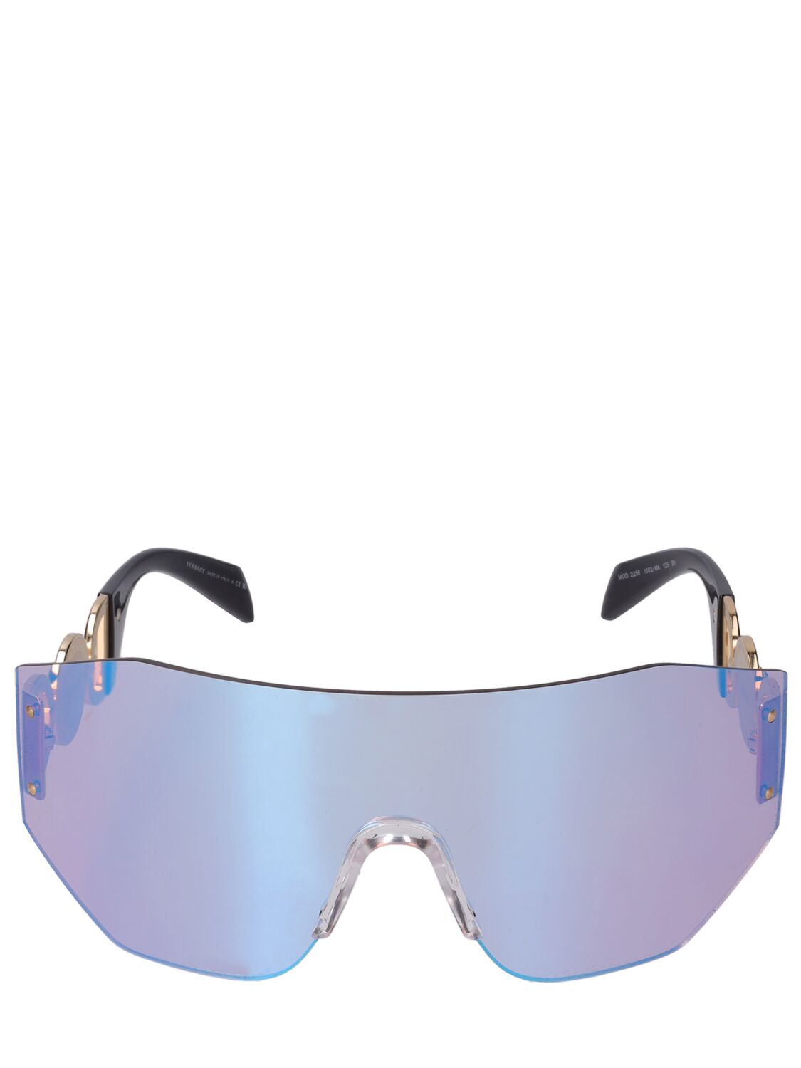 Versace Medusa Coin Mask Metal Sunglasses In Multi,pink