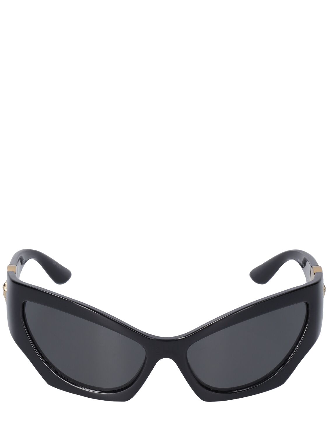 Versace Medusa Coin Cat-eye Sunglasses In Black,dark Grey