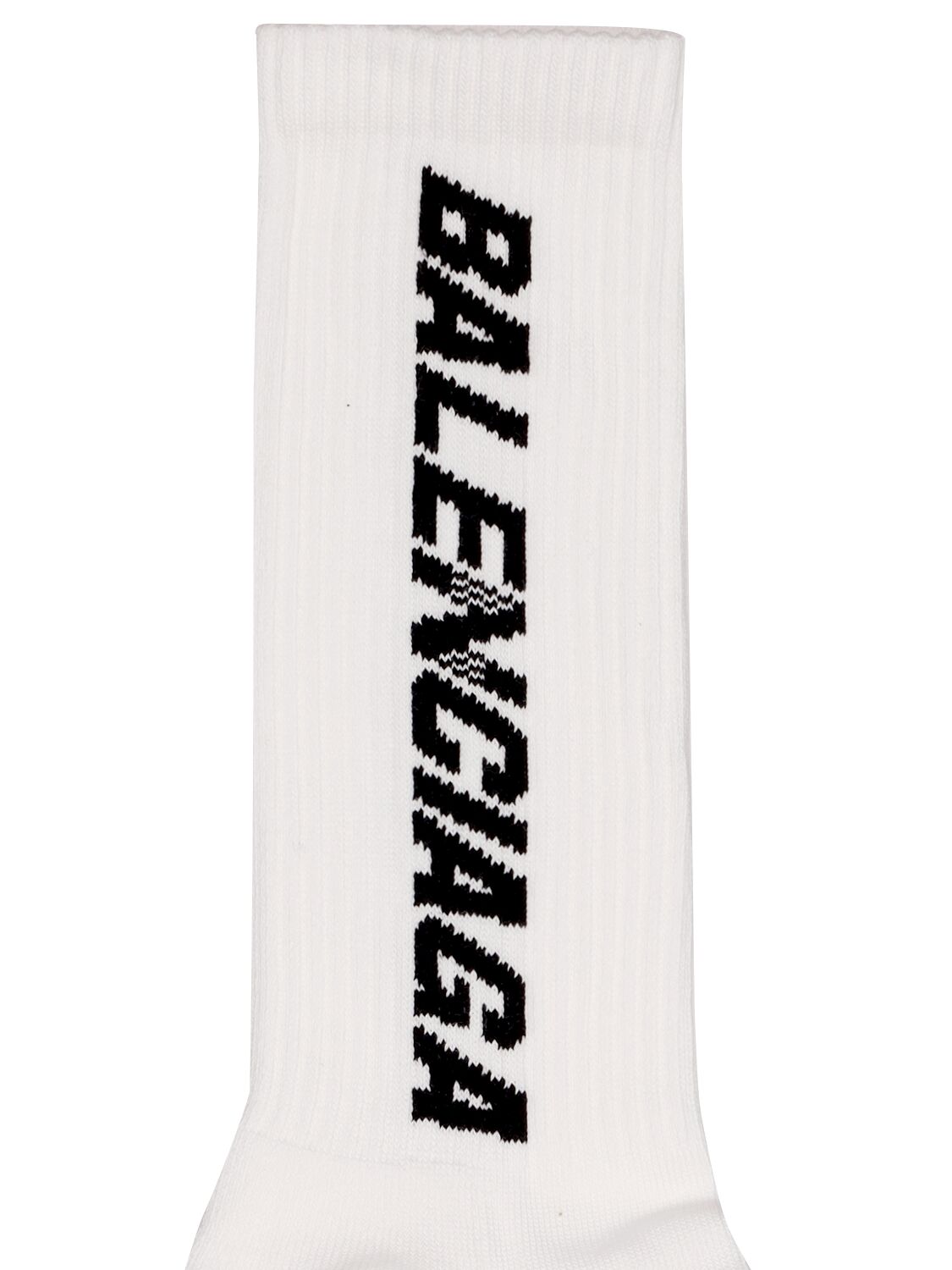 Shop Balenciaga Cotton Blend Socks In White,black