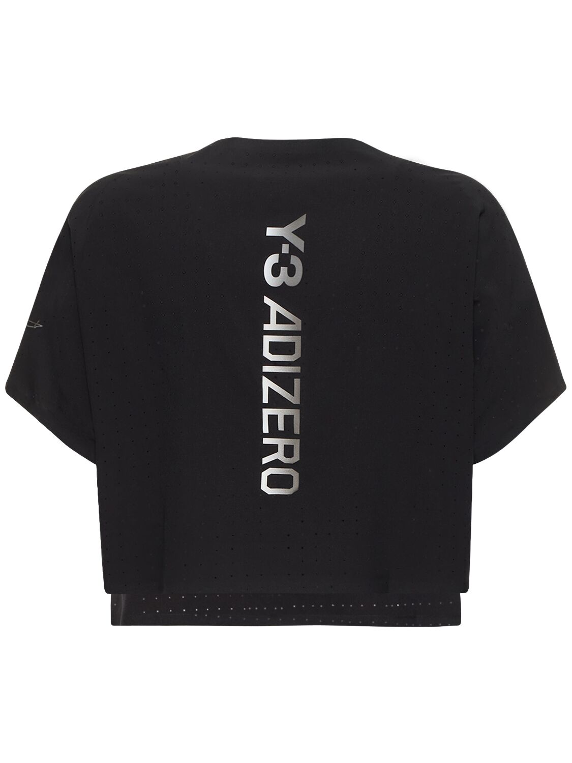 Shop Y-3 Running Cropped T-shirt In Black