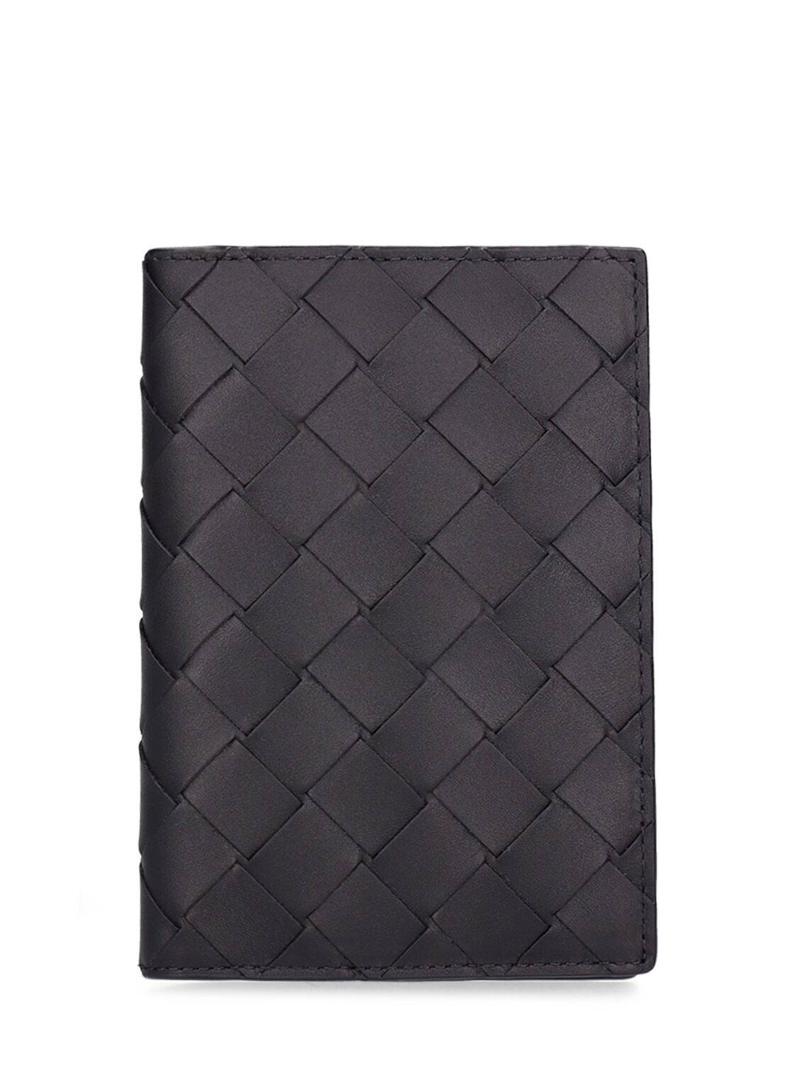 Bottega Veneta Intrecciato Leather Passport Case In Black