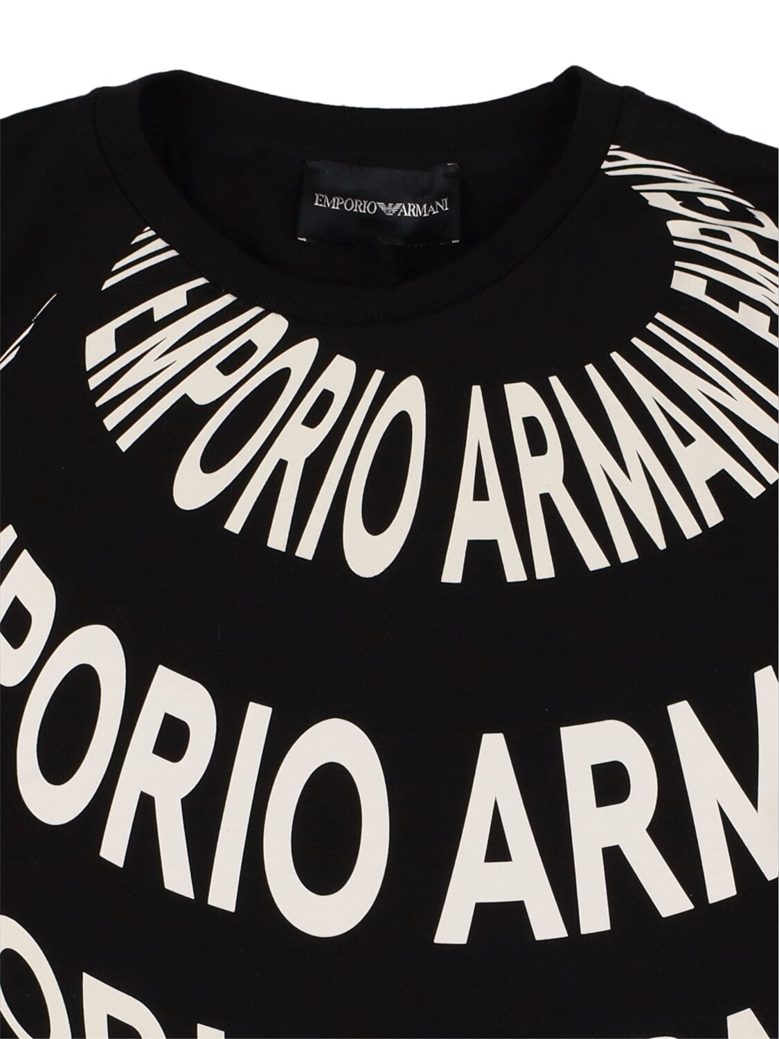 Shop Emporio Armani Set Of 2 Printed Cotton Jersey Shirts In White,black