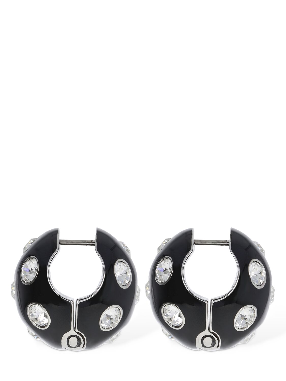 Marc Jacobs Polka Dot Crystal Earrings In Black