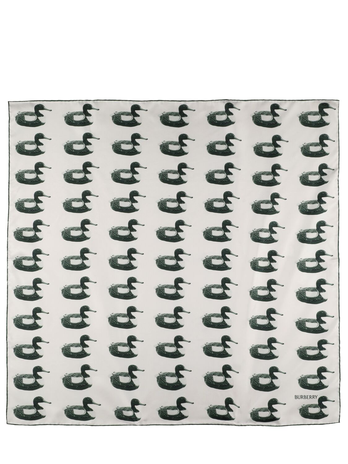 Burberry Ceramic Ducks Printed Silk Scarf In White