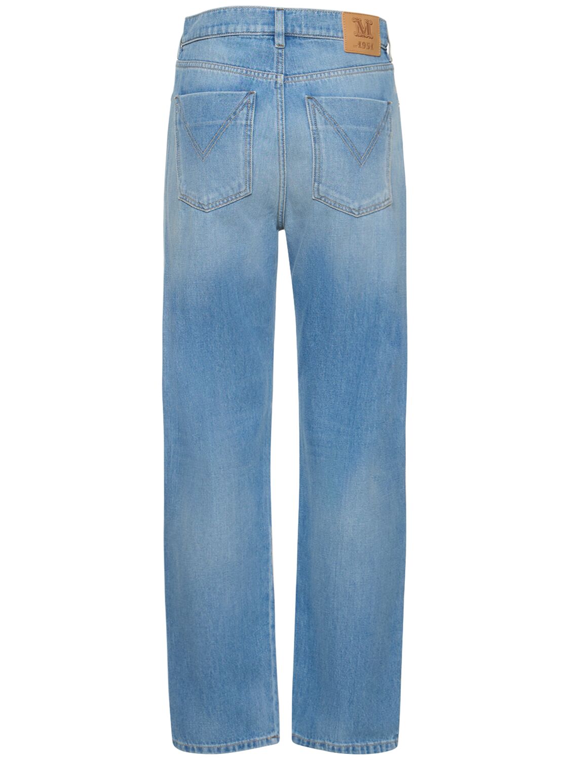 Shop Max Mara Eccelso Mid Waist Straight Denim Jeans In Blue