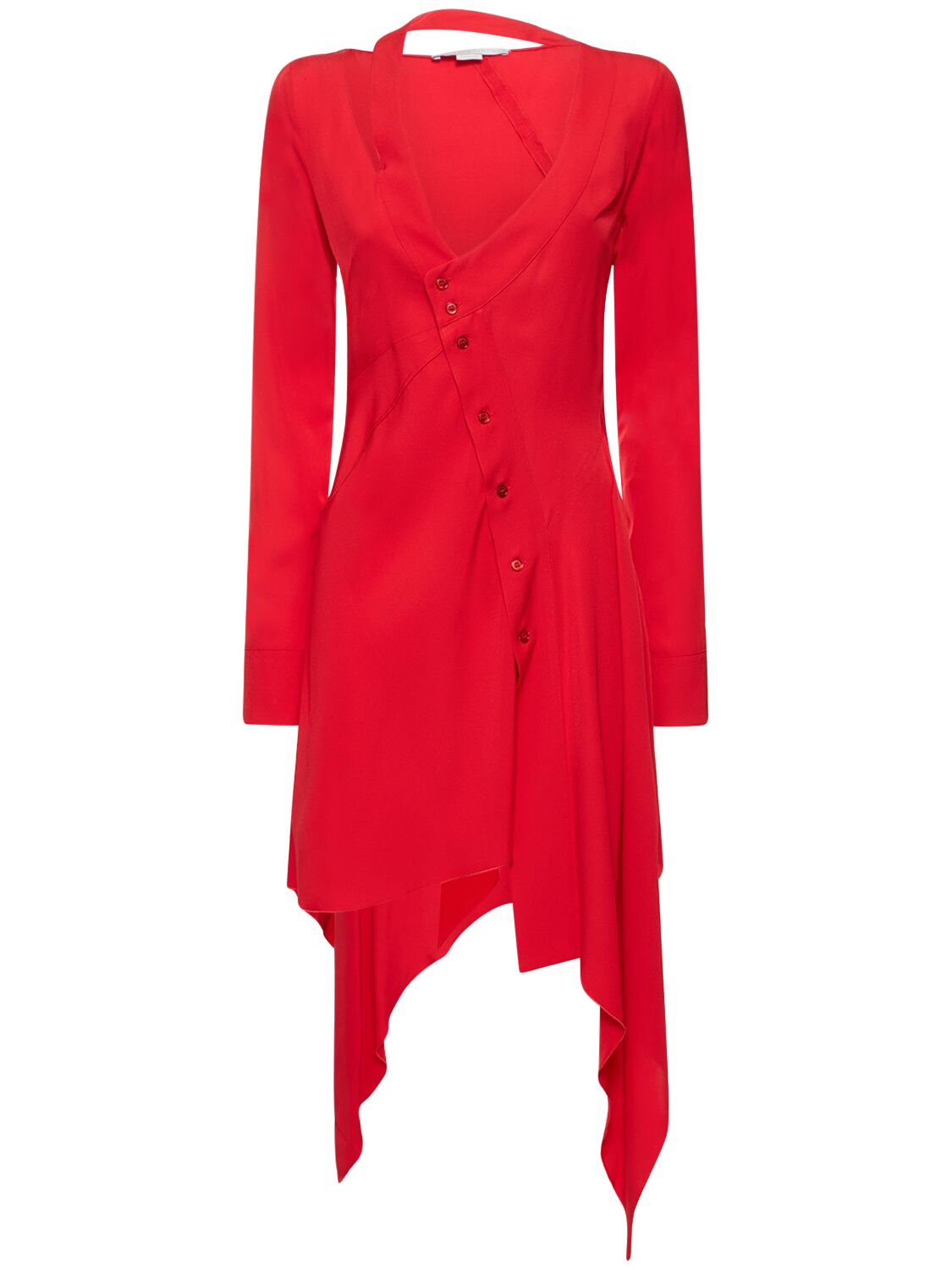 Stella Mccartney Asymmetric Viscose Maxi Dress In Red