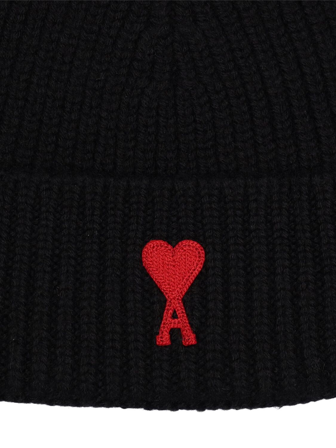 Shop Ami Alexandre Mattiussi Adc Wool Beanie In Black,red