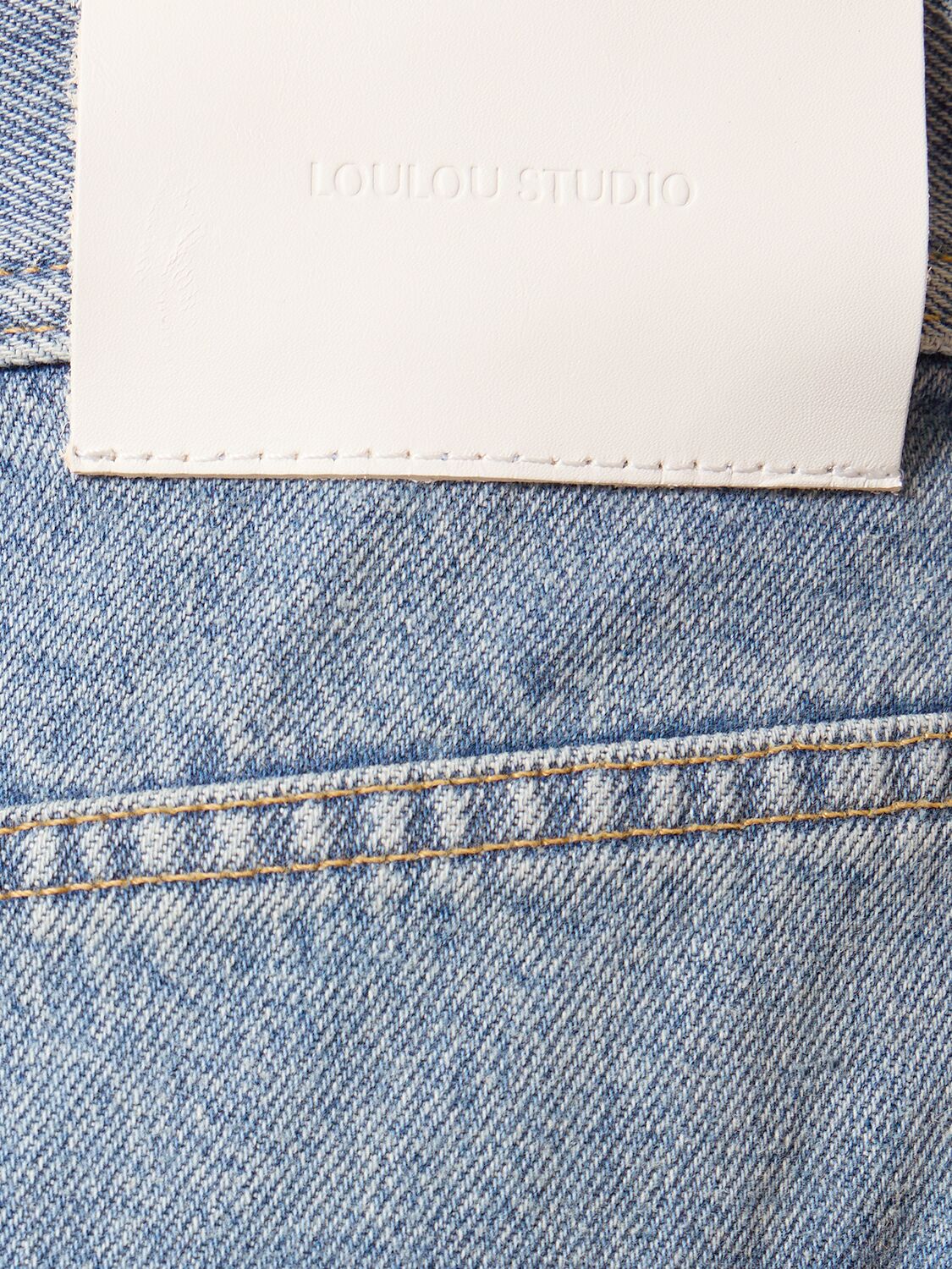 LOULOU STUDIO RONA COTTON DENIM LONG SKIRT 
