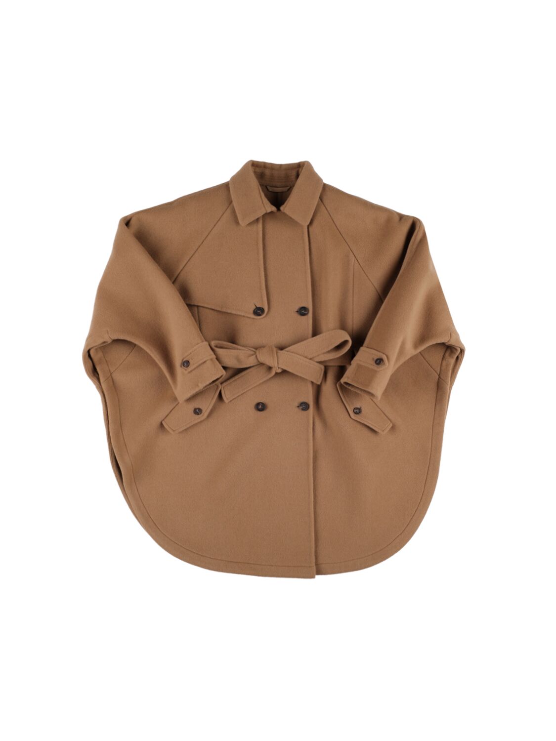 Brunello Cucinelli Kids' Double Breast Wool & Cashmere Coat In Camel
