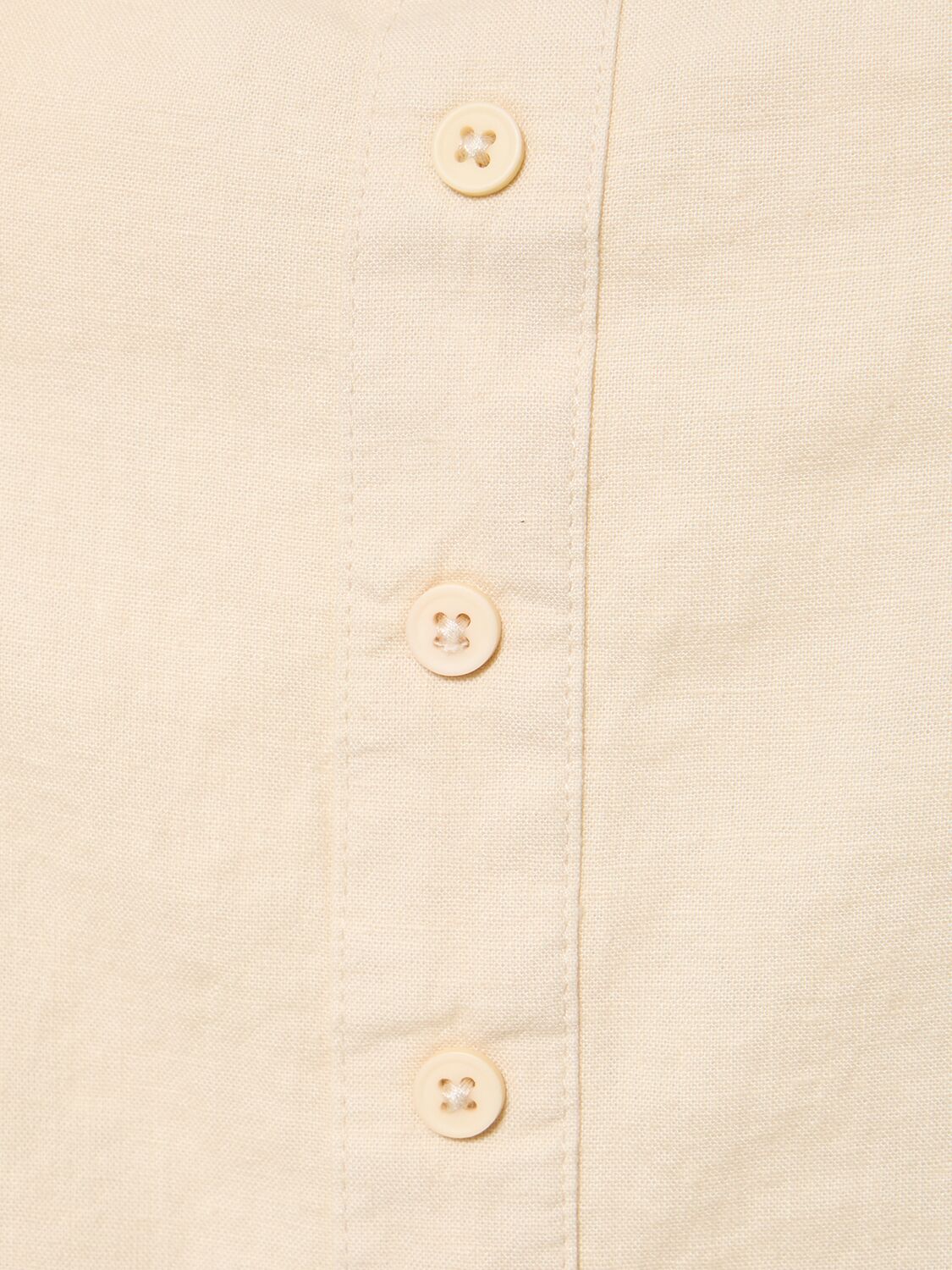 Shop Weworewhat Buttoned Linen Blend Top In Beige