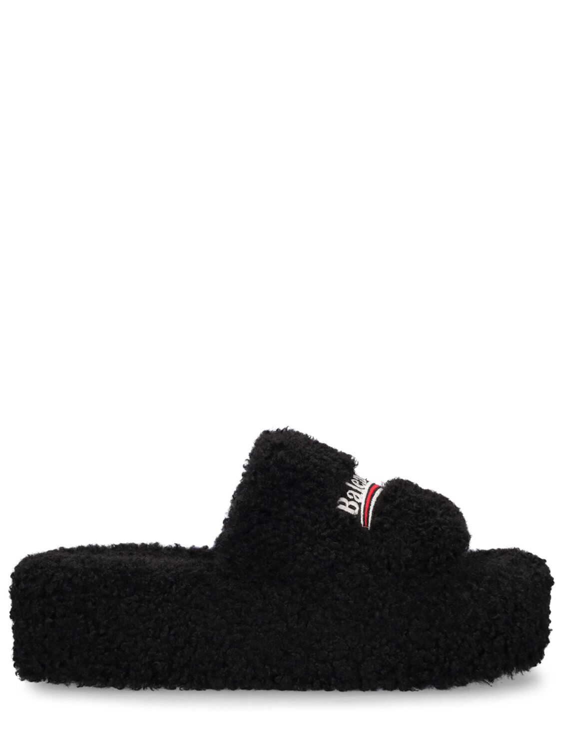 10mm Furry Faux Shearling Sandals