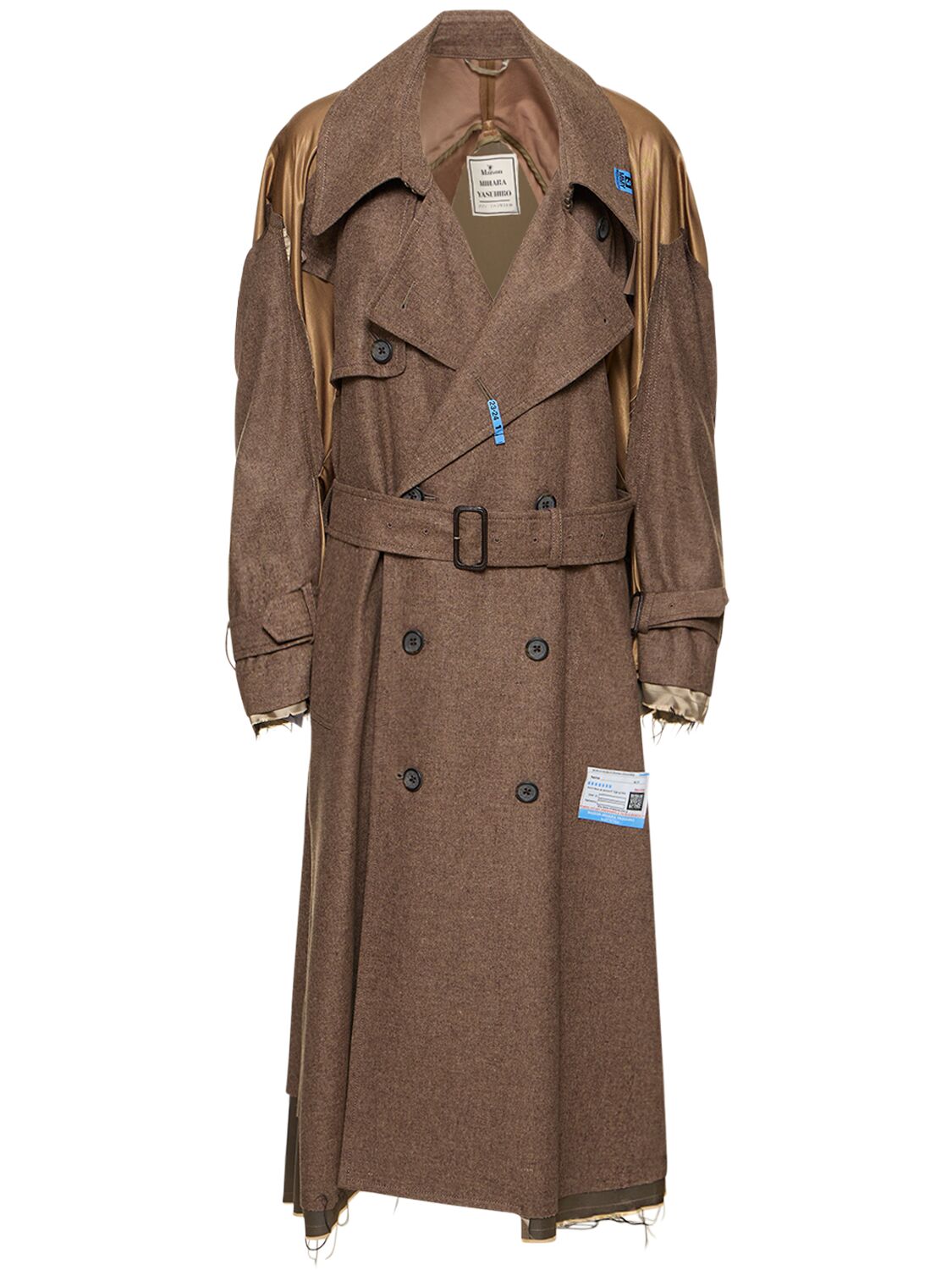 Image of Reconstructed Wool Blend Trench Coat