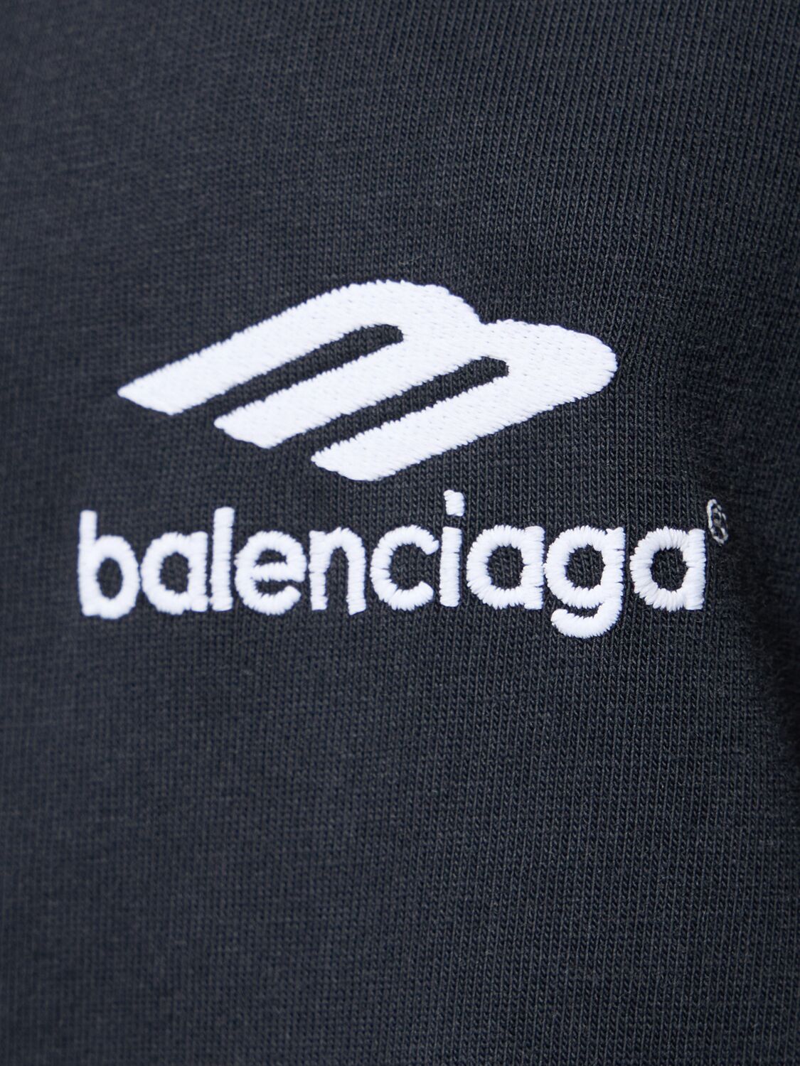 Shop Balenciaga Hooded Hybrid Cotton Dress In Black,white