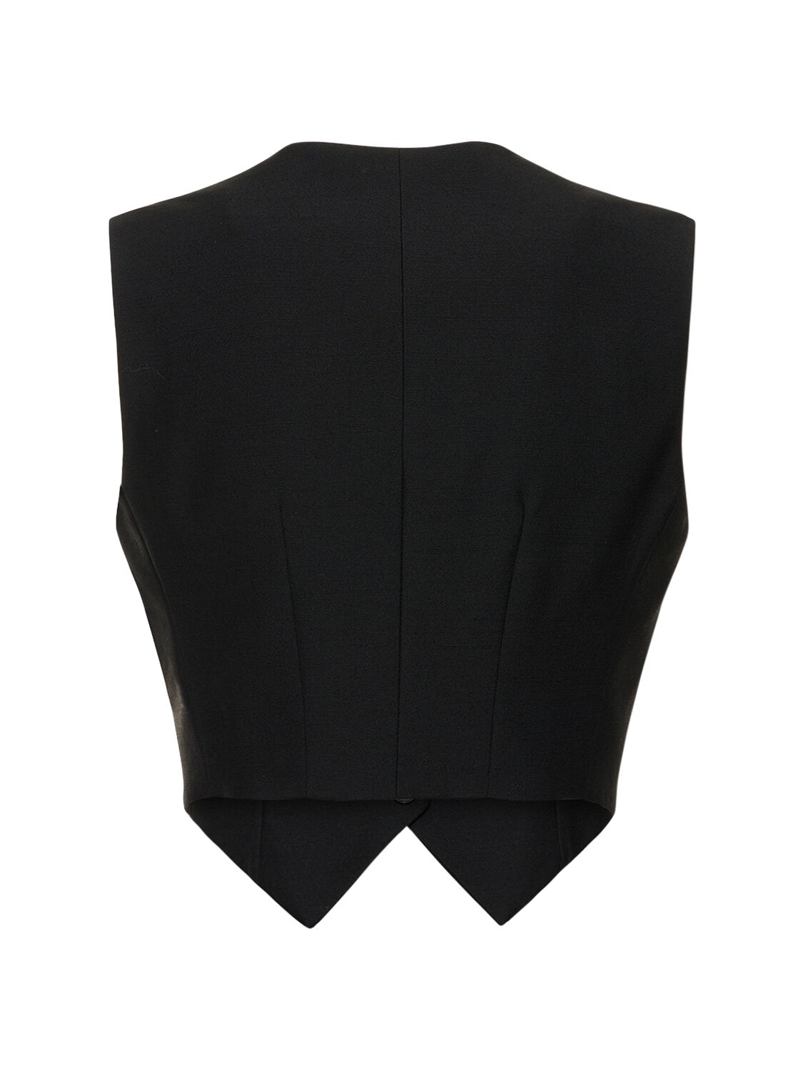 Shop Stella Mccartney Cropped Wool Vest In Black