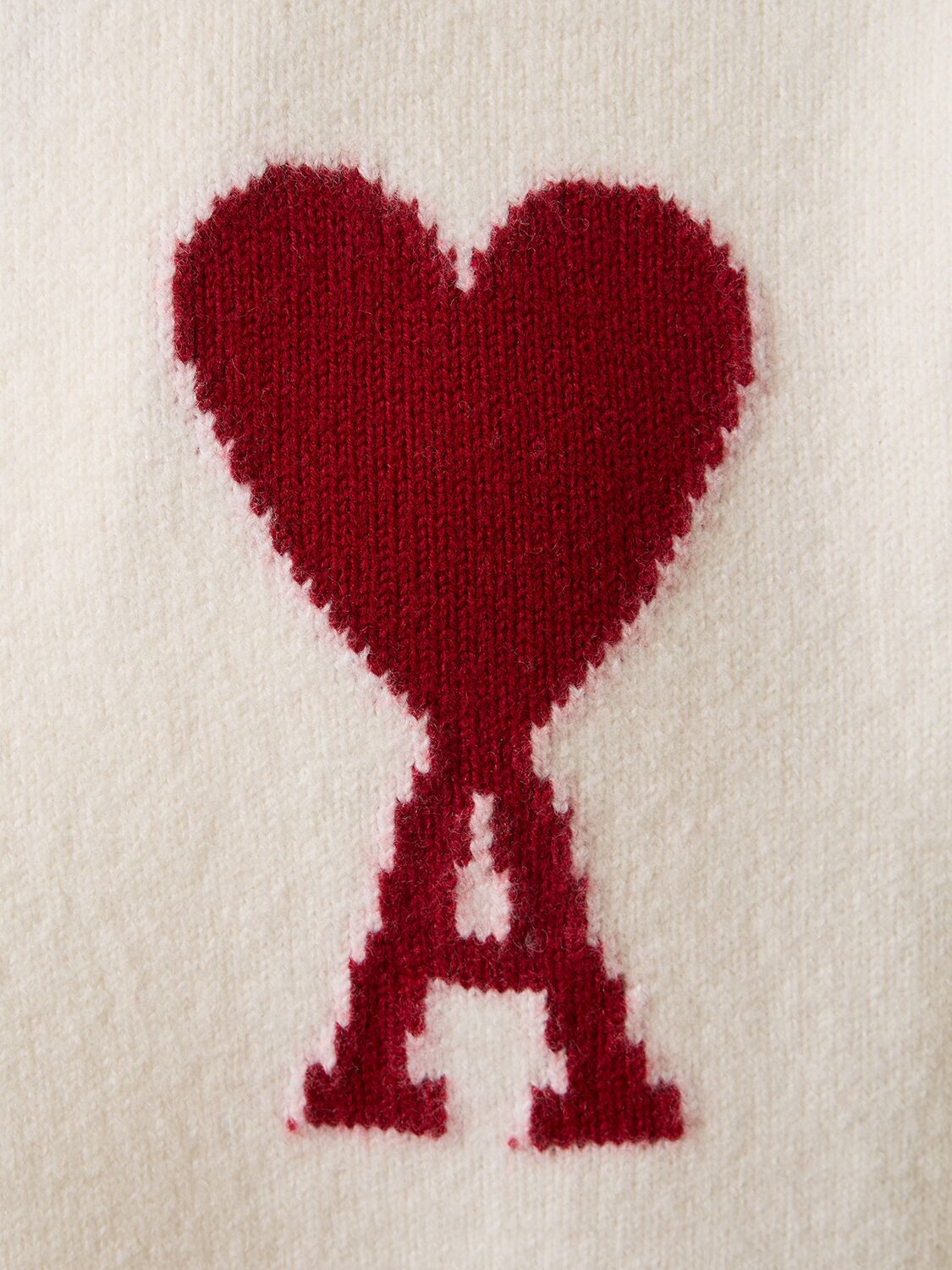 Shop Ami Alexandre Mattiussi Logo Wool Turtleneck Sweater In Off White