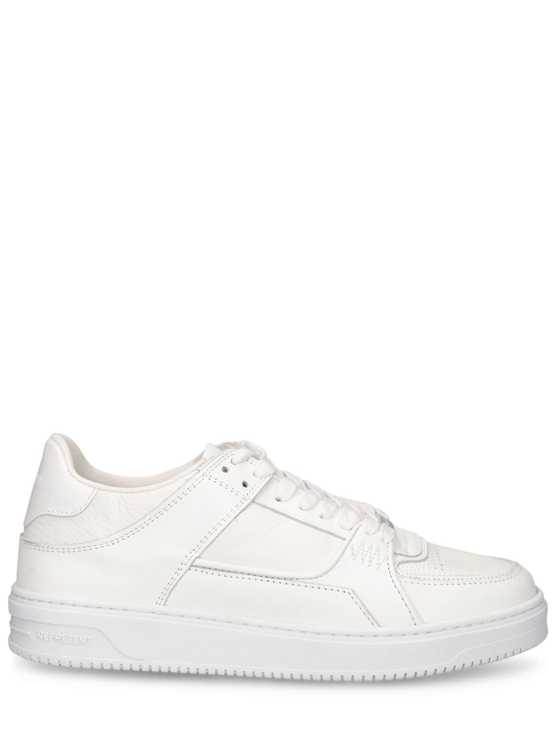 Shop Represent Apex Leather Sneakers In Flat White