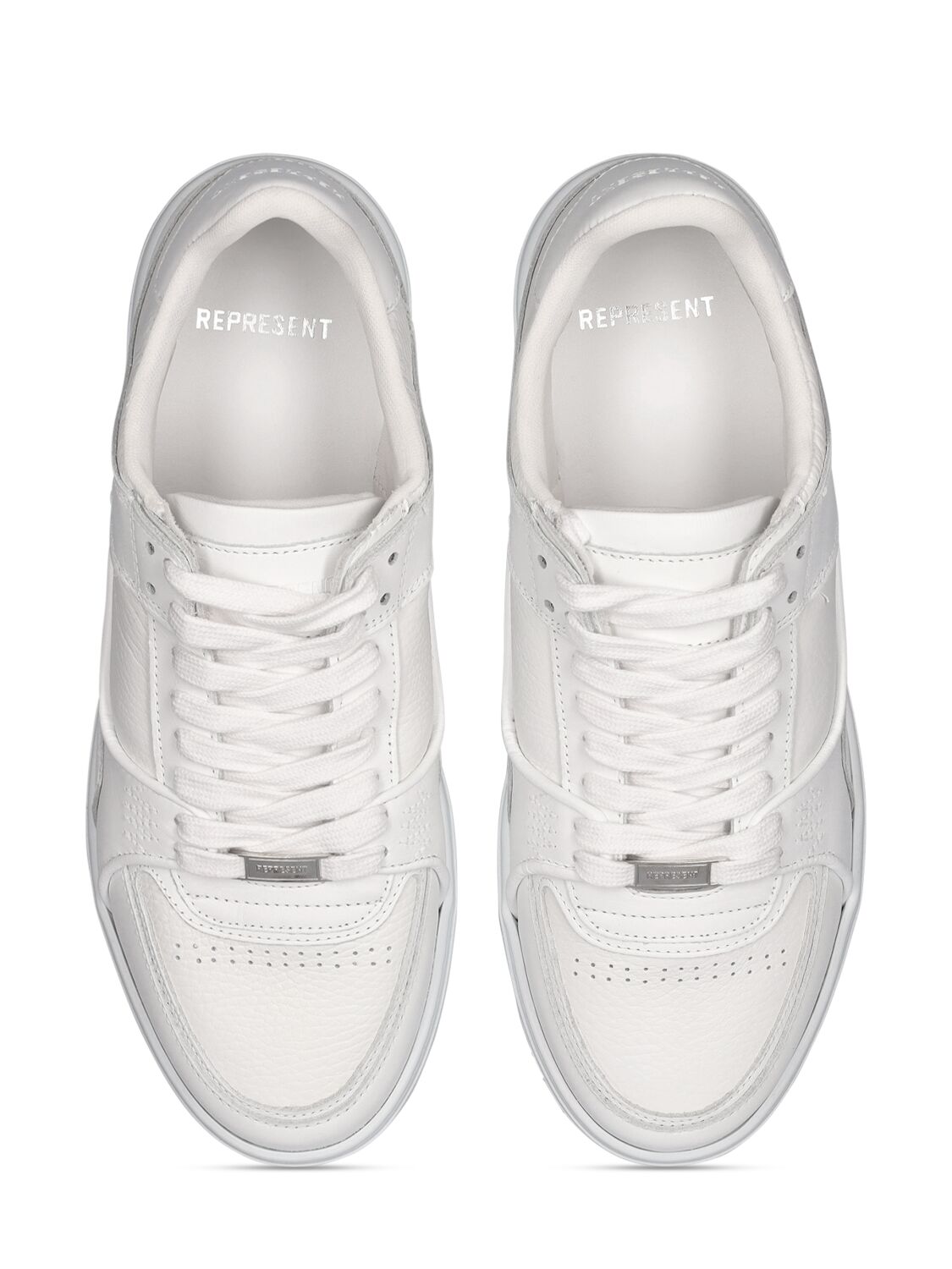 Shop Represent Apex Leather Sneakers In Flat White