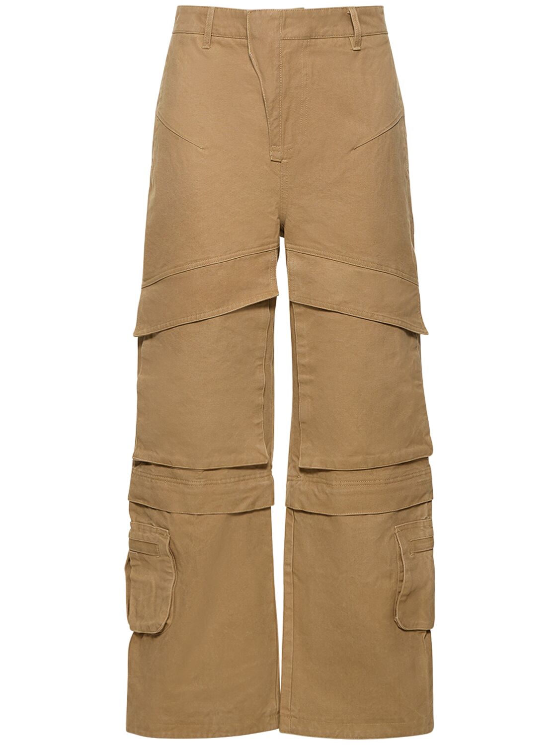 Shop Entire Studios Wide Leg Cotton Cargo Pants In Brown