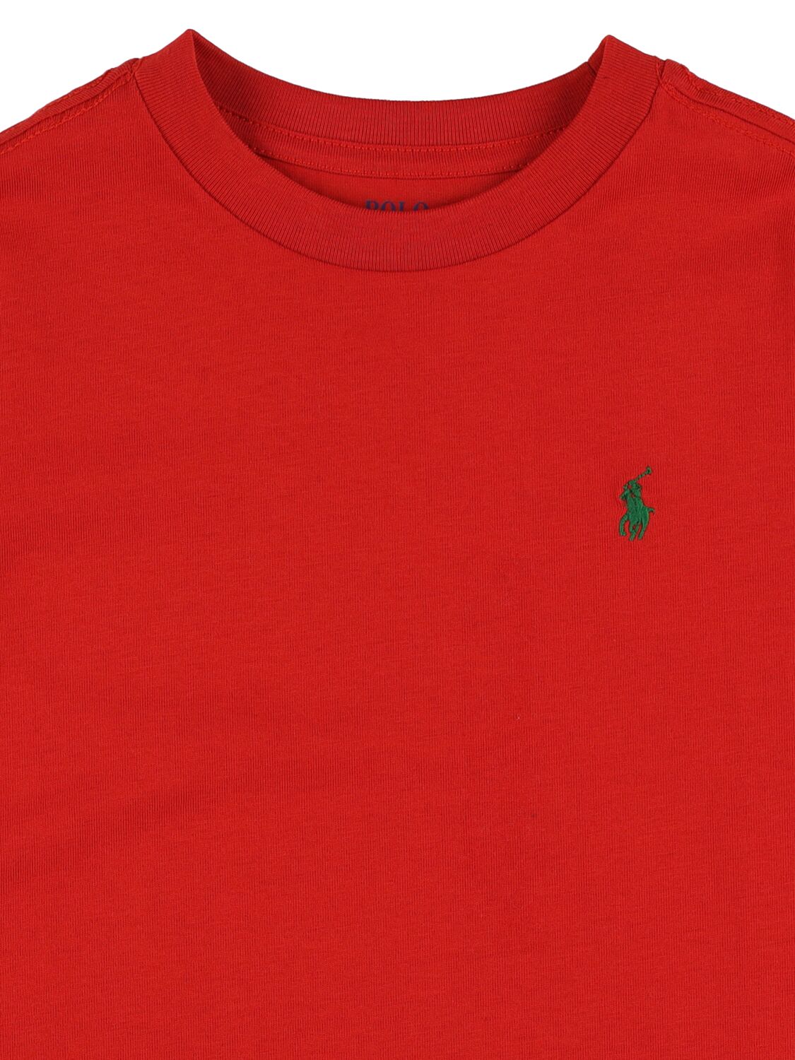 Shop Ralph Lauren Embroidered Logo Cotton Jersey T-shirt In Orange