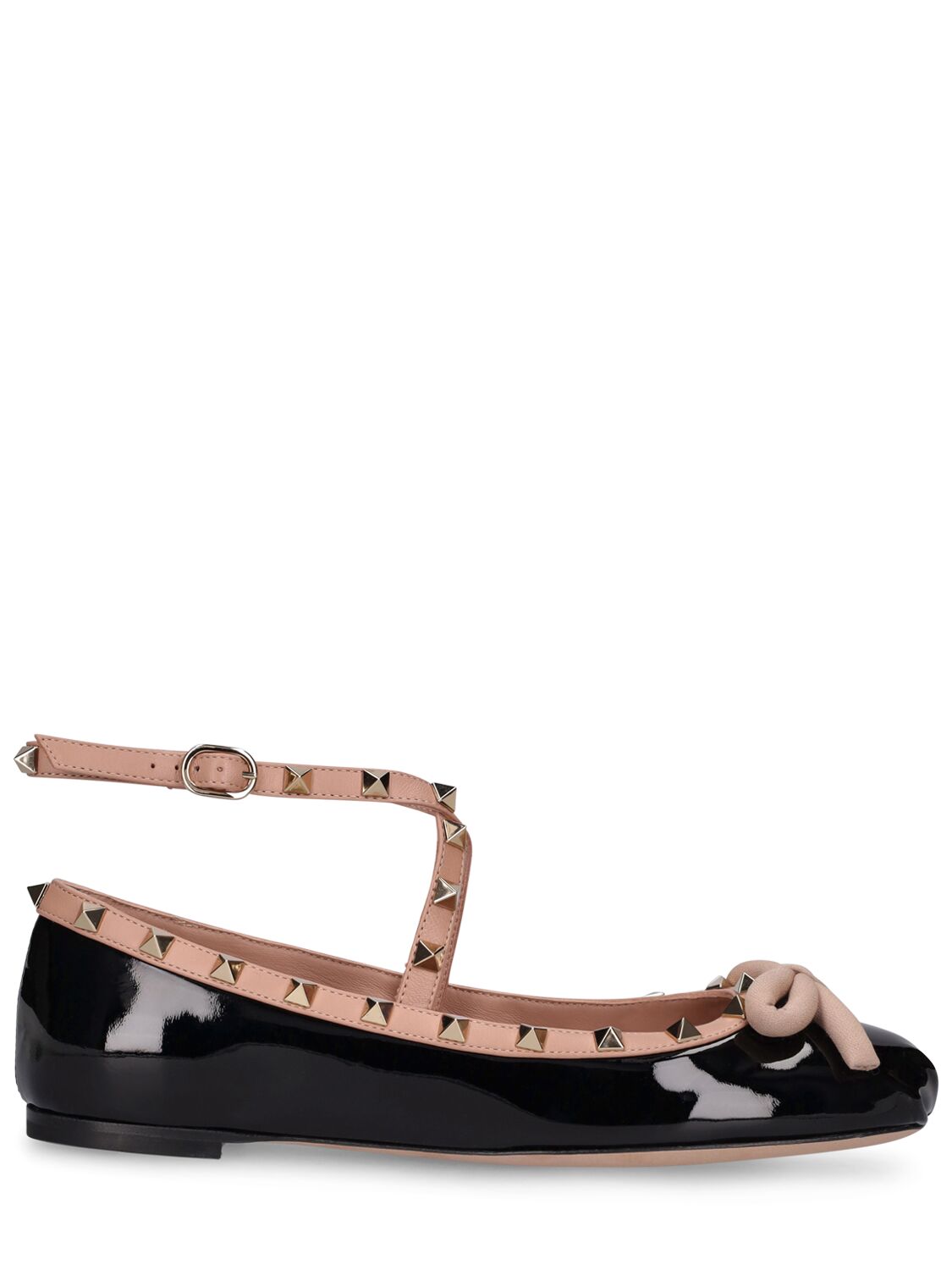 Image of 5mm Rockstud Patent Leather Flats