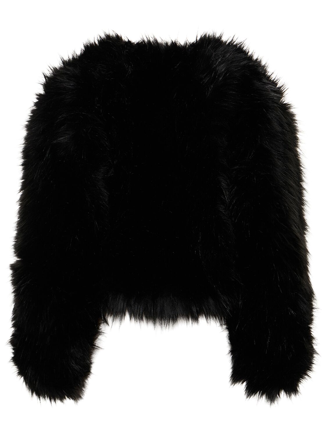 Shop Elie Saab Faux Fur Crop Jacket In Black