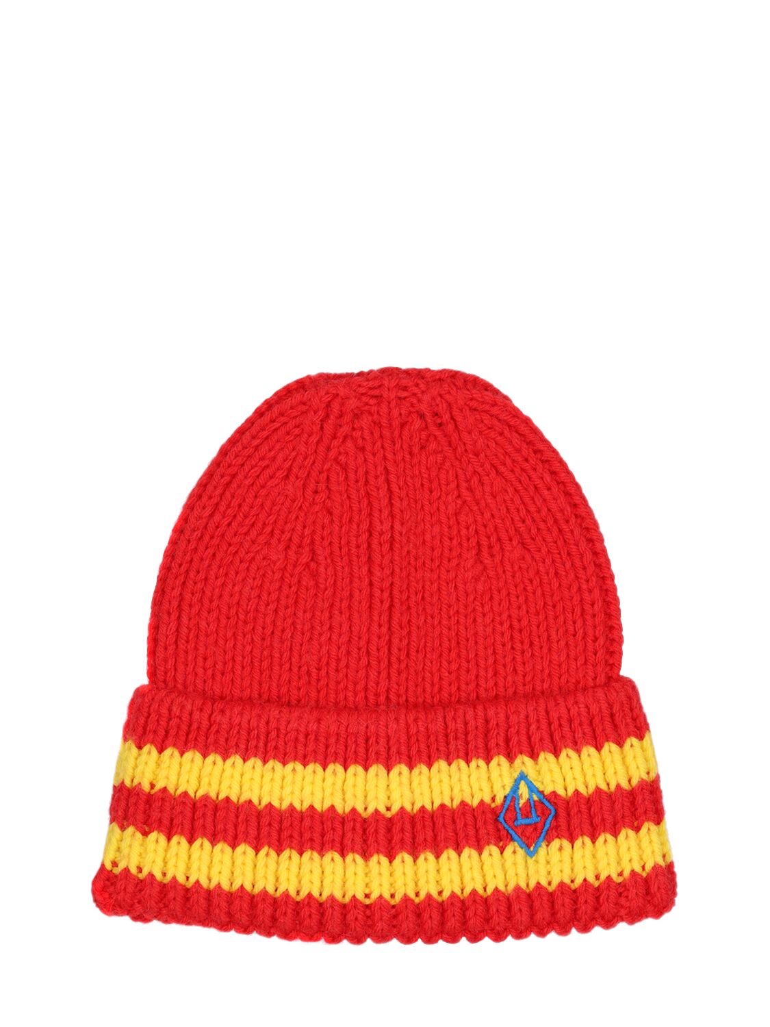 The Animals Observatory Kids' Wool Knit Beanie In Red