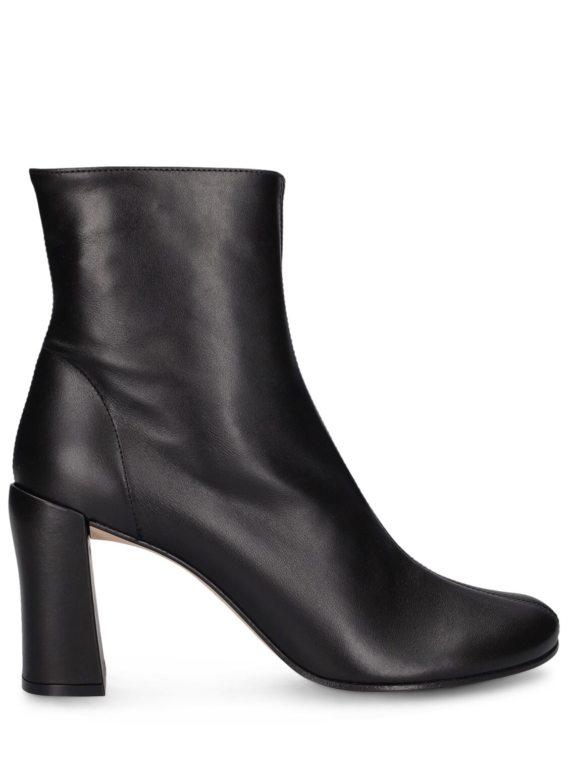 BY FAR 100MM VLADA LEATHER ANKLE BOOTS