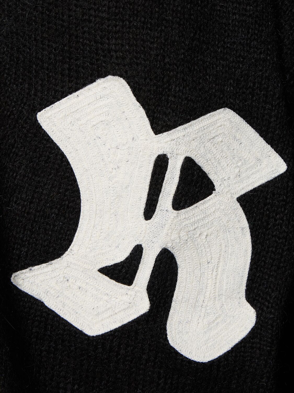 Shop Rough Capital Mohair Blend Cardigan In Black,white